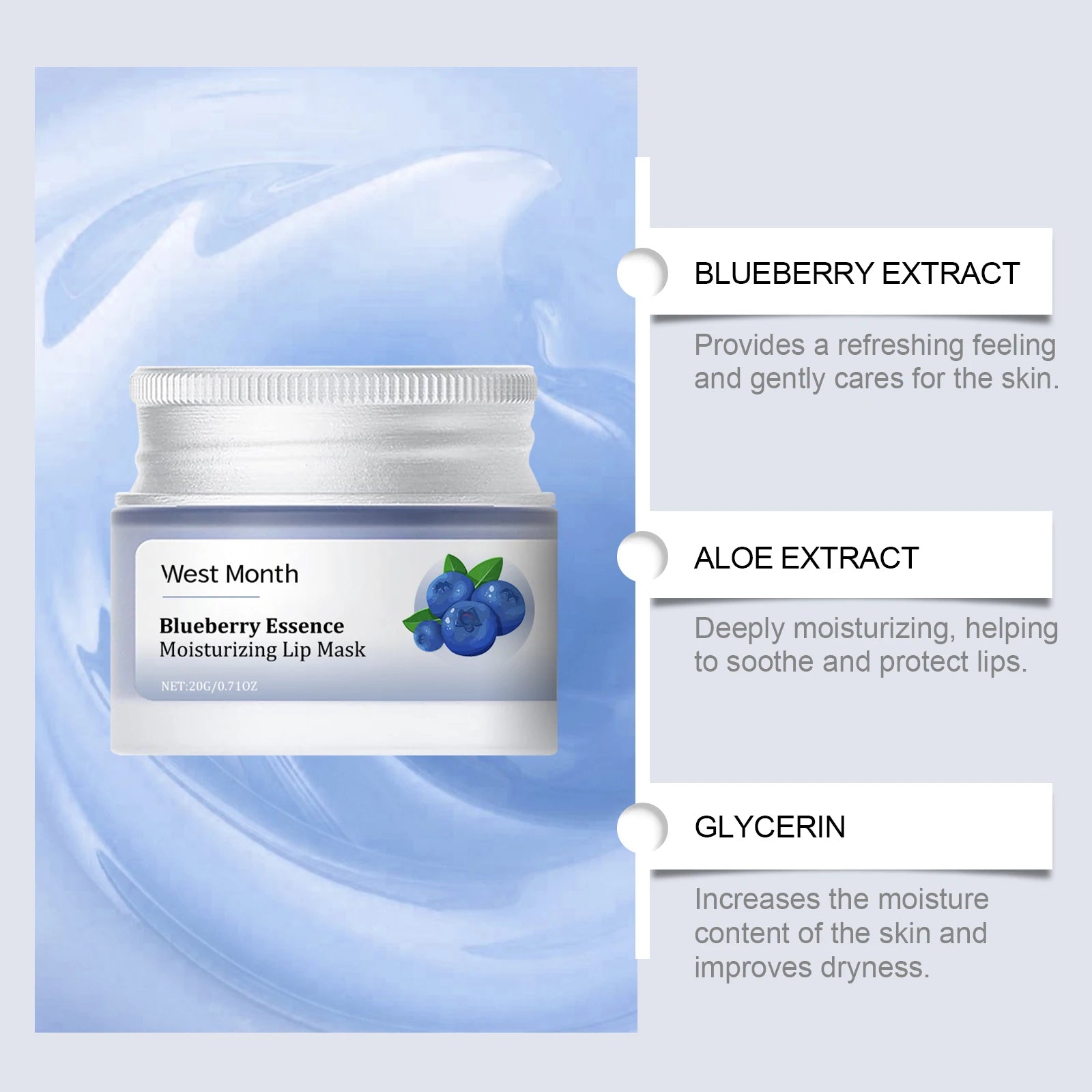 Hydrating Lip Mask, Overnight Lip Treatment for Dry Chapped Lips, Exfoliating & Smoothing Lip Care