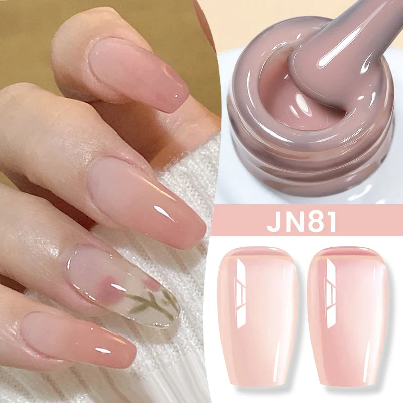 BORN PRETTY Jelly Nude Gel Nail Polish 10ml Light Pink Peach Translucent Color UV Light Cure Gel Varnish Nail Art DIY at Home