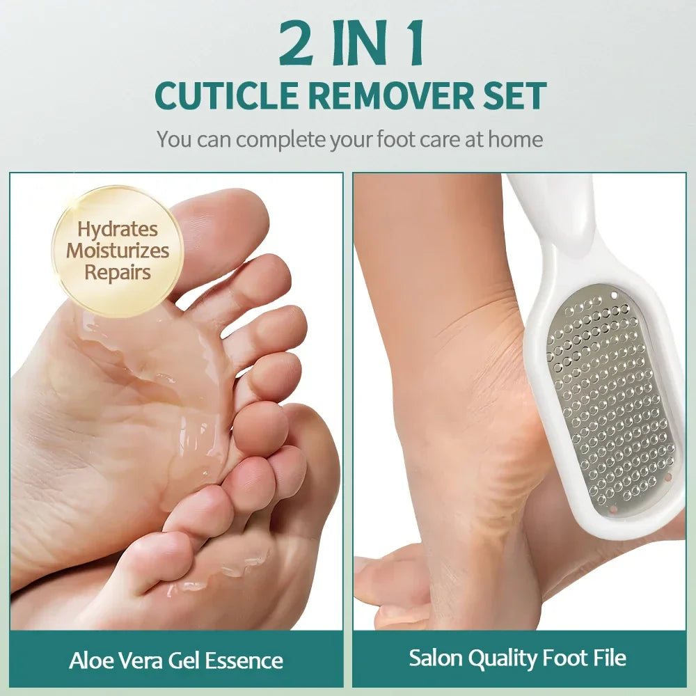 NAILPOP Foot Care Callus Softener Combo Callus Remover Gel & Foot File Set For Dry Rough Cracked Heel - Feet Exfoliator Scrubber