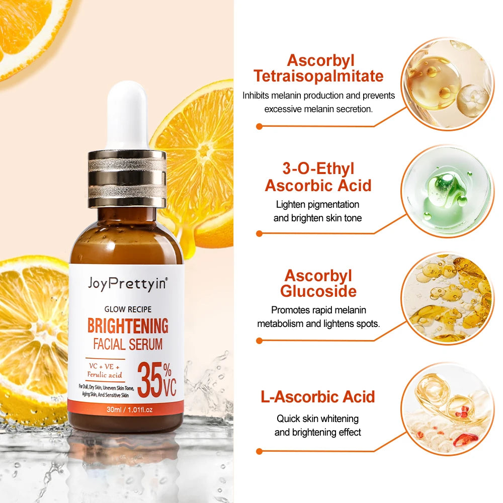 Vitamin C Whitening Facial Serum Hyaluronic Moisturizing Repair Anti-aging Repair Dull Face Essence Firming Skin Care Products