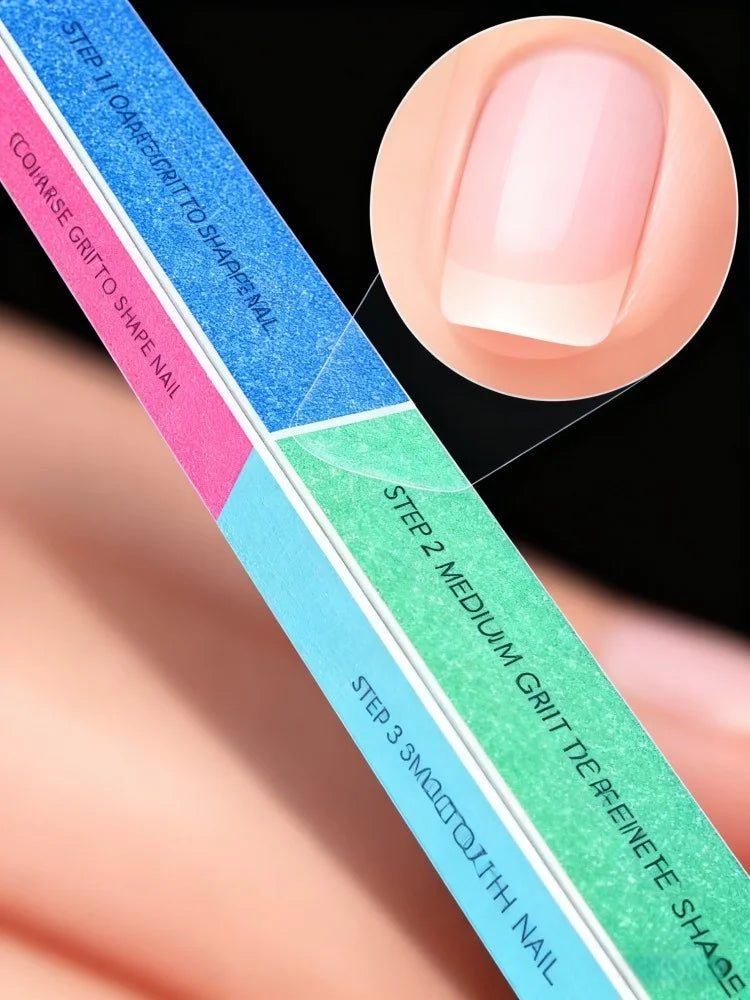 Professional Nail File Set Emery Board Double Sided Washable Manicure Tool for Acrylic Natural Nails Shaping Polishing