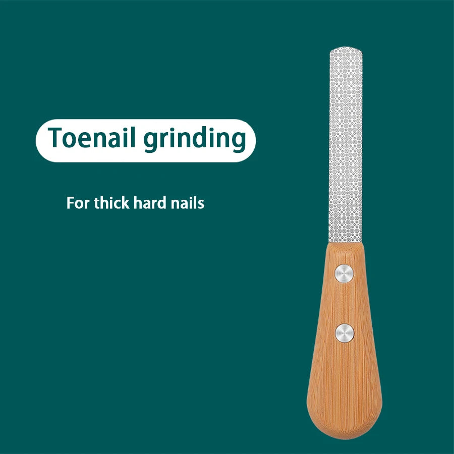 Stainless steel Double-sided Nail File With Bamboo Handle Nail Polishing Tool Polishing Tool High-end Nail Polishing Manicure