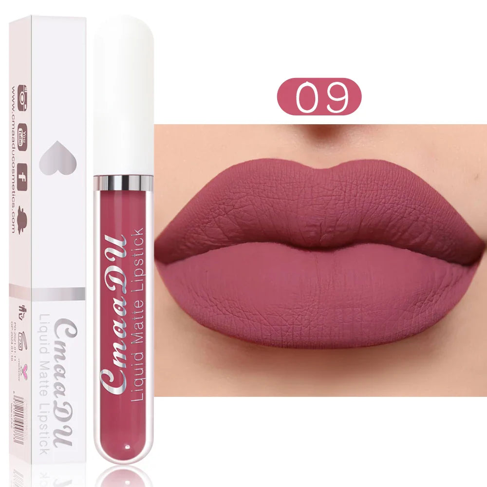 CmaaDu 1 Pcs Matte Lip Gloss Liquid Lipstick- Lip Stains with Long-Lasting Waterproof, Adult Age Range, Red Tones Easy to Color