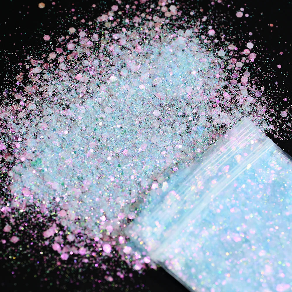 10g Pink Love Heart Nail Sequins Holographics Glitter Sequins Nail Art Decoration Mixed Size Ultrathin Flakes Manicure Sequins