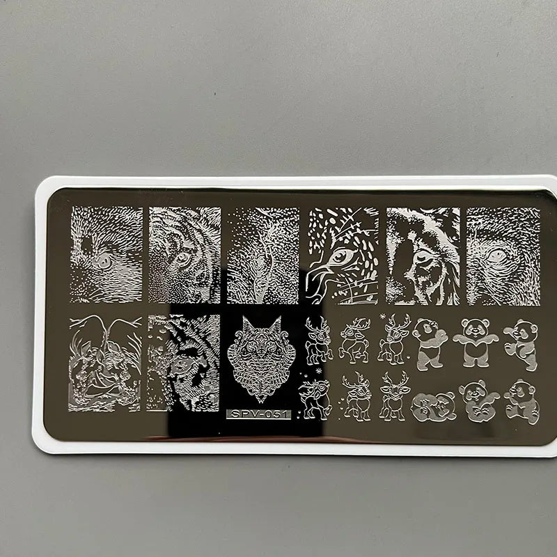 XMQ Nail Art Stamping Plates Carton Flowers Template
