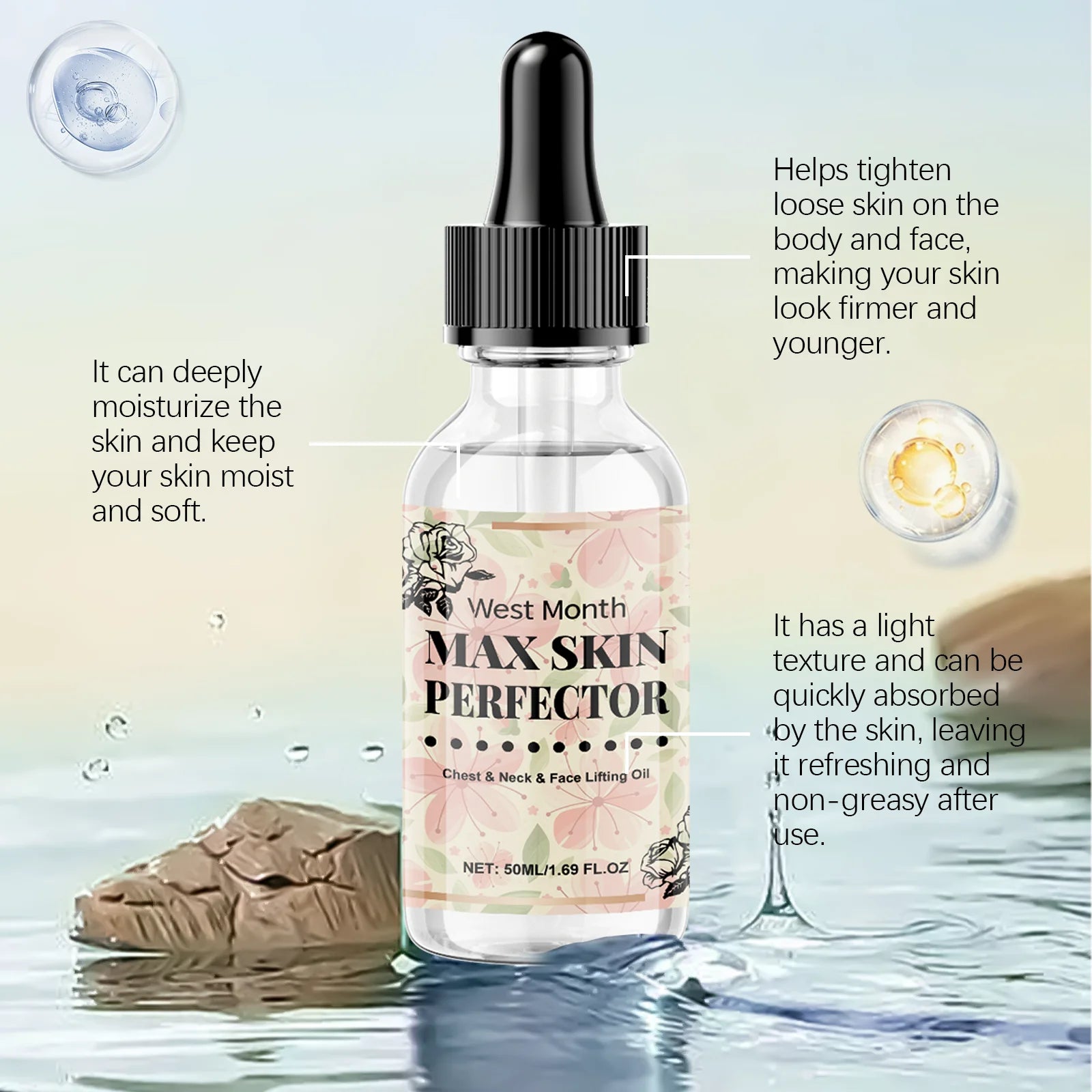 Chest Neck Face Lifting Oil Efficient Nourishment Deeply Nourish the Skin Moisturizing Oil Enhance Its luster Winter Skincare