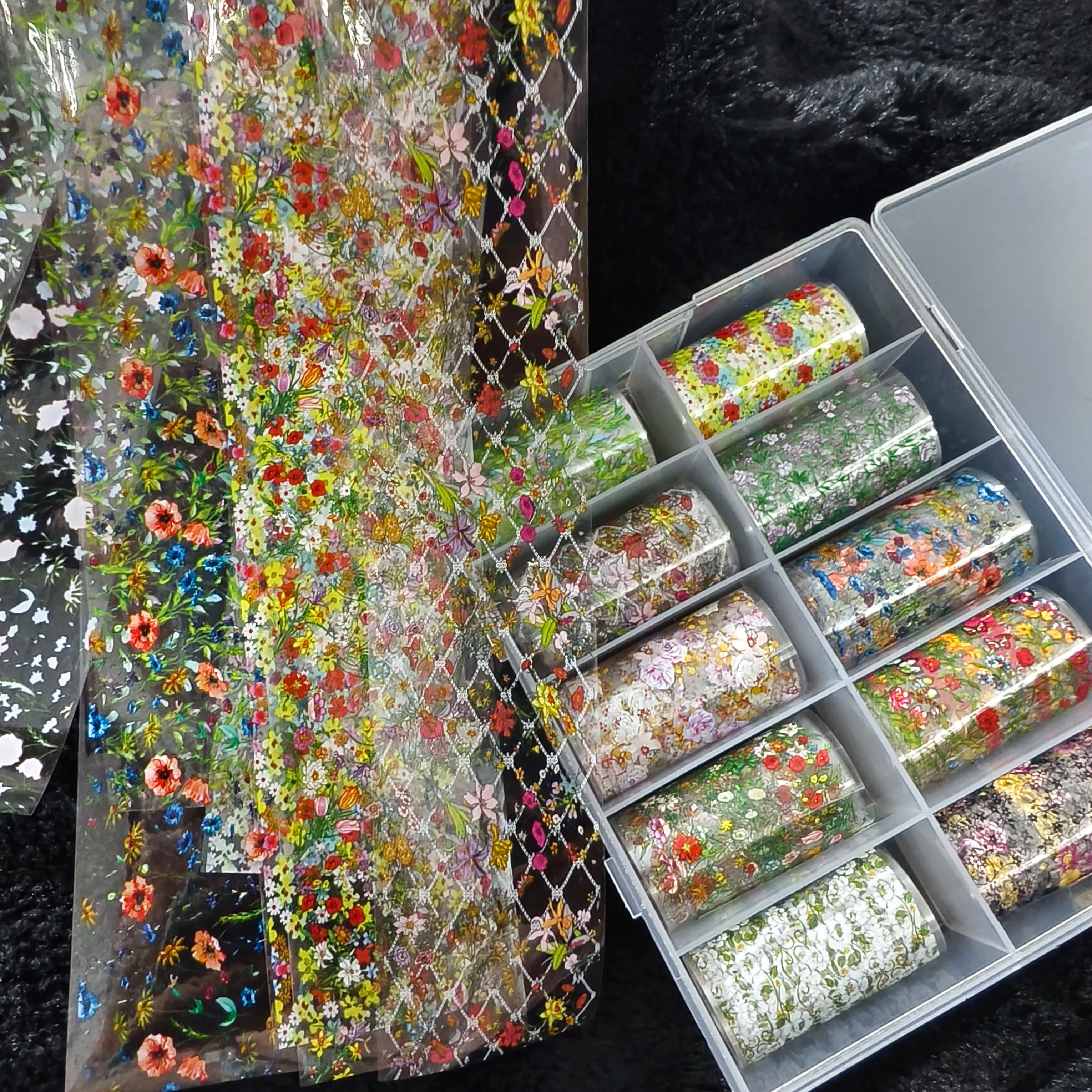10Rolls Halloween Flower Plaid Angel Marble Bow Nail Foils Transfer Paper Nail Art Stickers Decal Nails Decoration