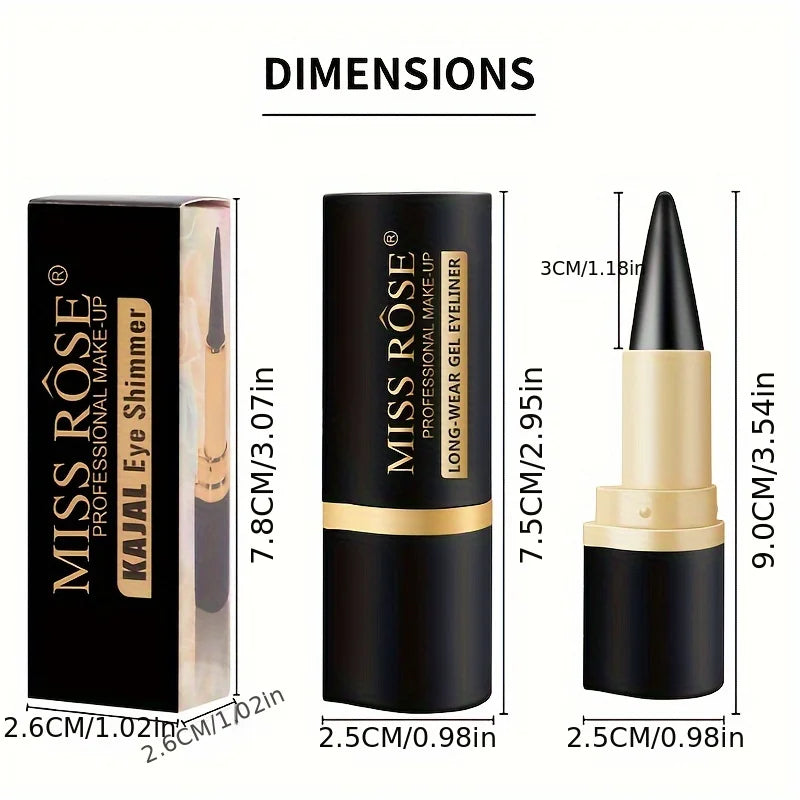 Gel Eyeliner, Quick-Dry Matte Smudge Proof Waterproof Eye-liner Pencil For Women Girls Daily Party Stage Makeup