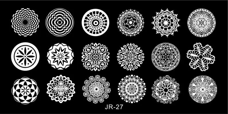1Pc Nail Art Stamp Plate Geometric Line DIY Stamping Image Plate 6*12CM Nail Stamping Plate Stainless Steel Plate Stencil JR-030