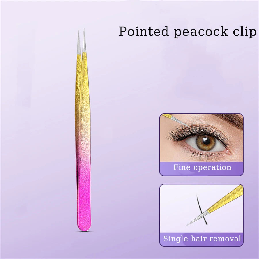 1 Pc Eyelash Tweezers Ice Flower Anti-static 3D Accurate Eyebrow Grafting False Lashes Extension Supplies Makeup Tweezer Tools