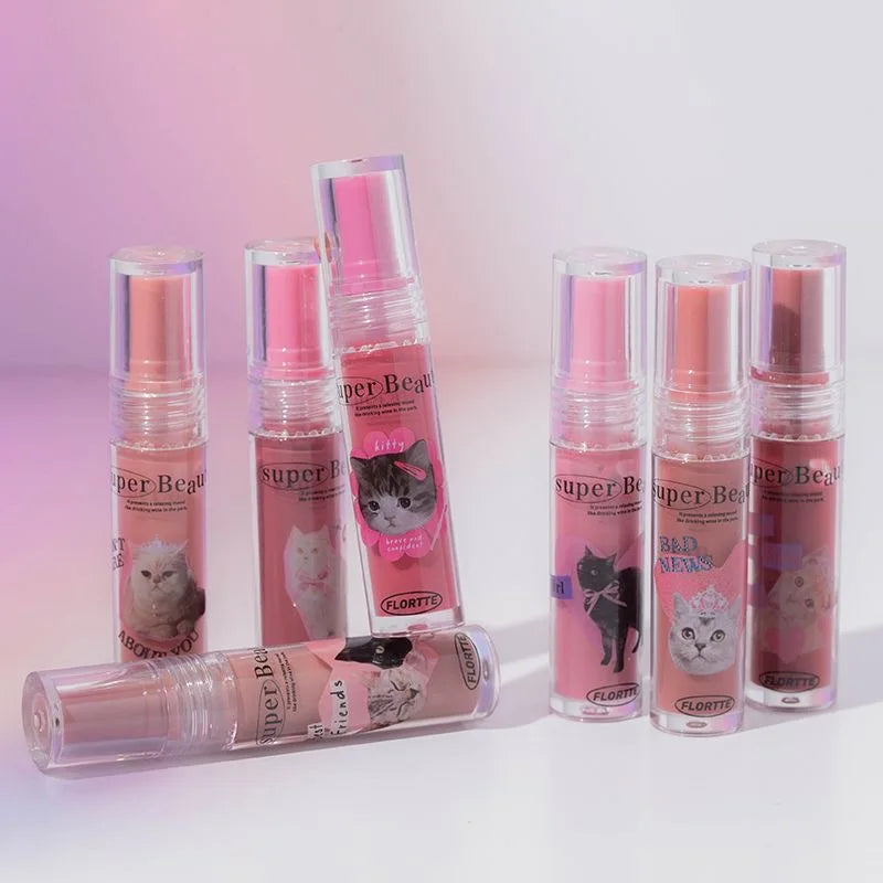 FLORTTE Lip Plumper Gloss Essence Moisturizing Korean Lipstick Lip Oil Lip Glaze Base for dark lips