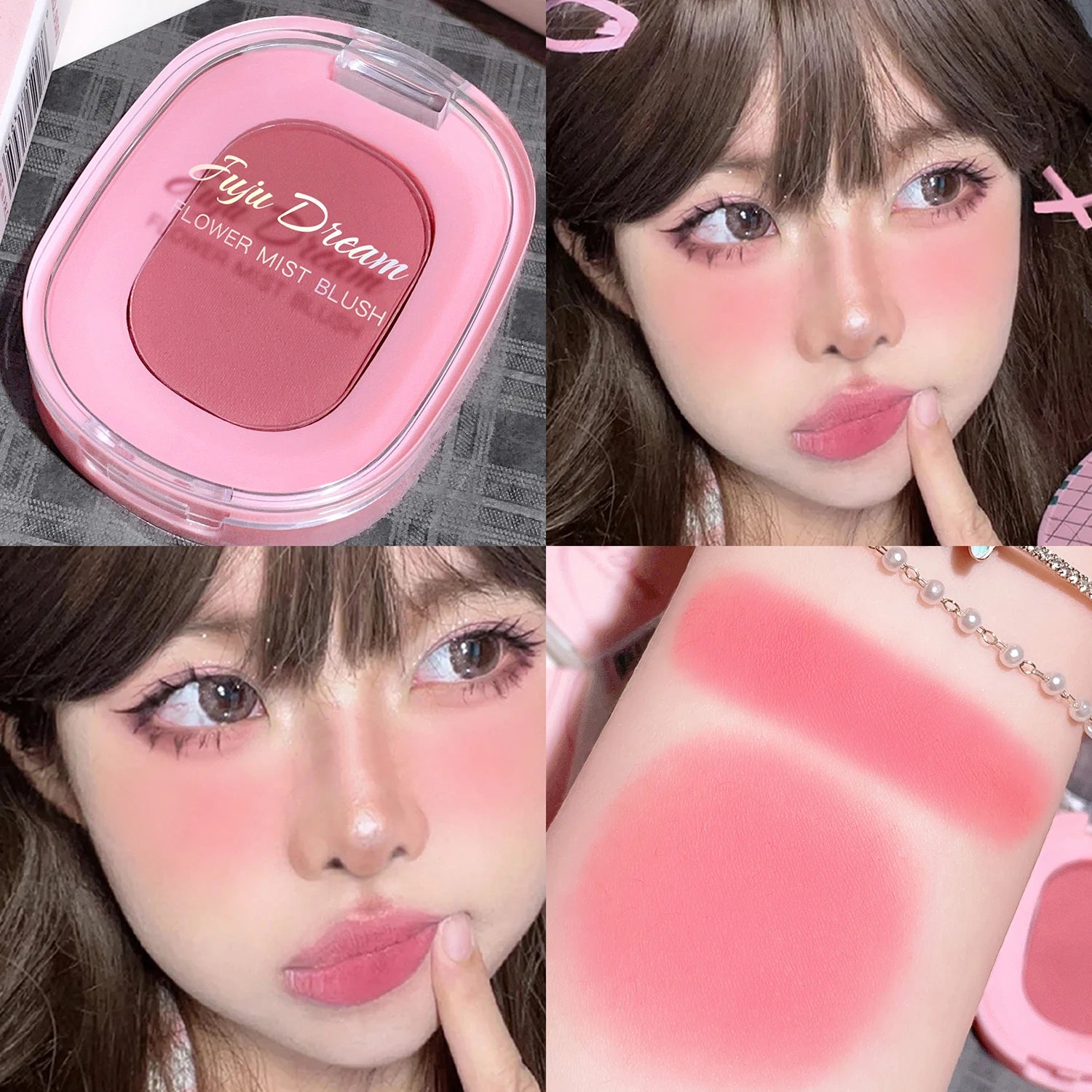 JUJu DREAM Flower Mist Blush Disc Monochrome Matte Powder Fine Flash Monochrome Blush Disc