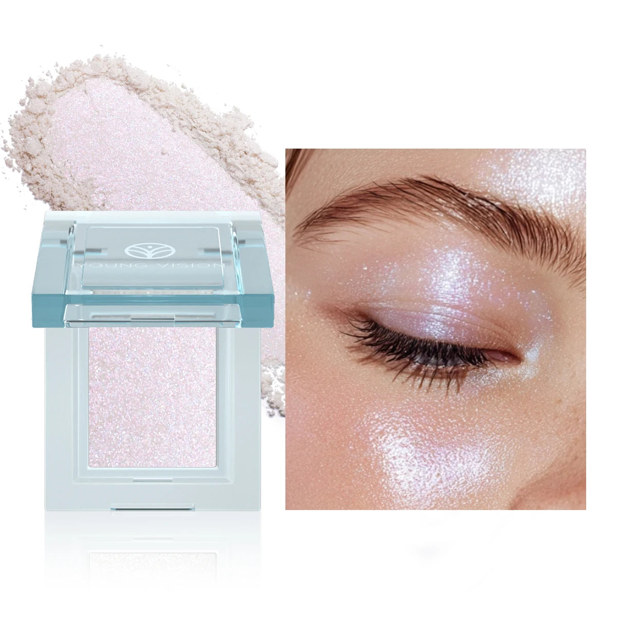 5-Color Creamy Highlighter Palette - Soft Putty Texture, Intense Shimmer & Glitter, Long-Lasting