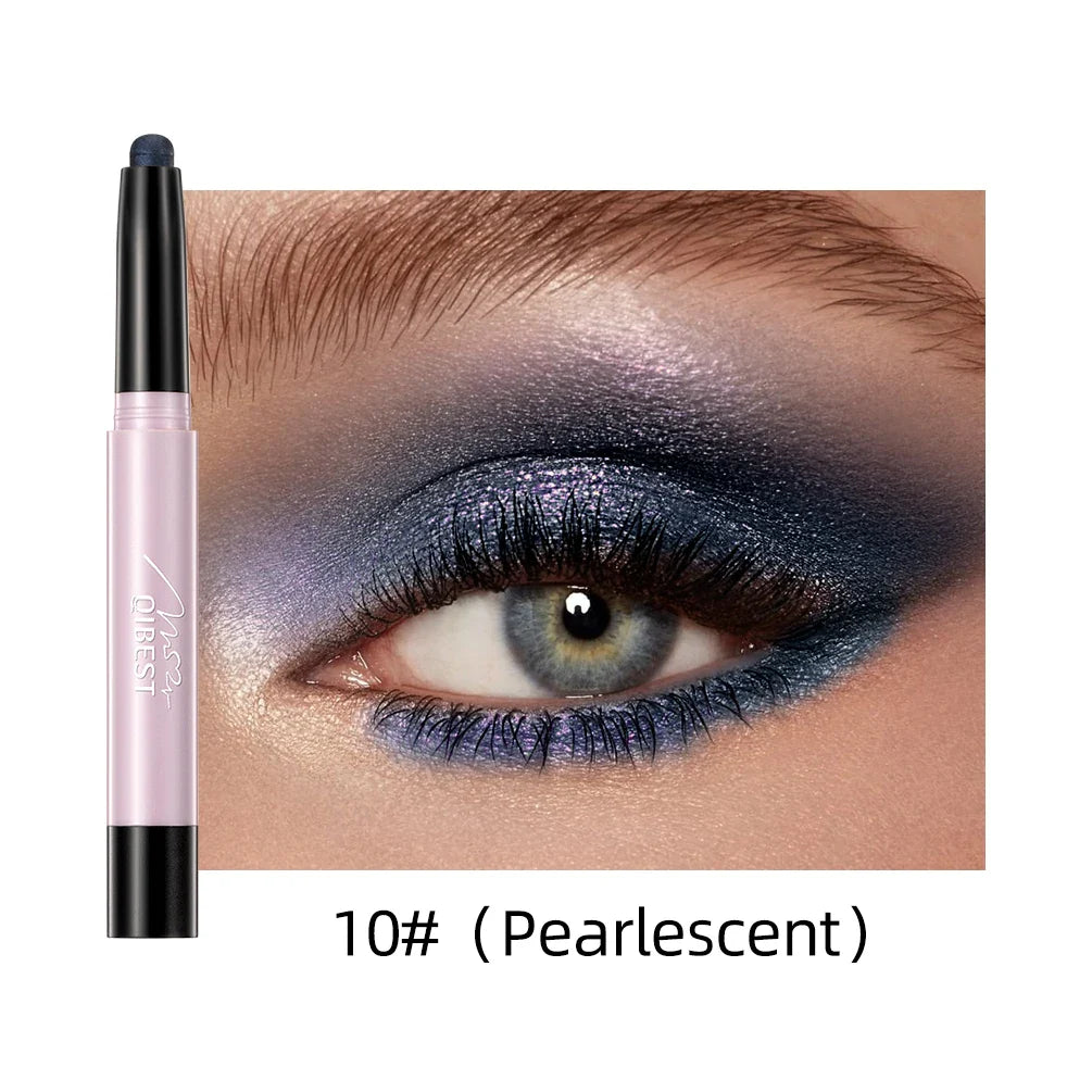 QIBEST Pearlescent Silkworm Eyeshadow Pen Waterproof Eyeshadow Pencil Glitter Matte Nude Gold Eye Shadow Pen Pigment Cosmetics