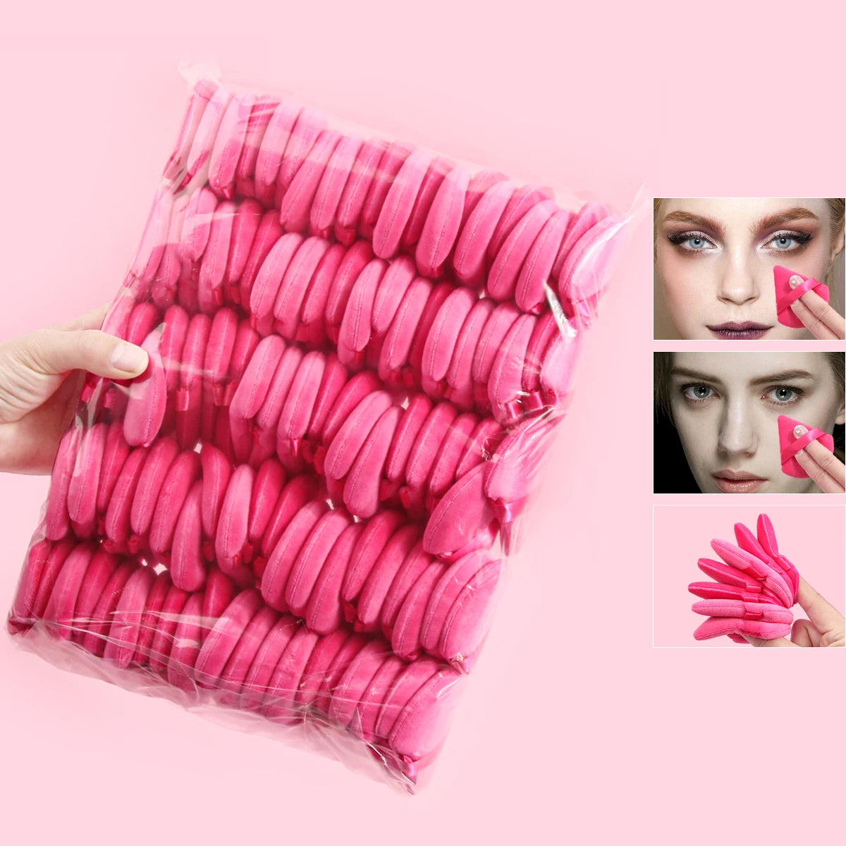 2Pcs/100Pcs Triangle Powder Puff For Loose Powder Liquid Cosmetic Soft Plush Powder Puff Makeup Foundation Puff Makeup Tool