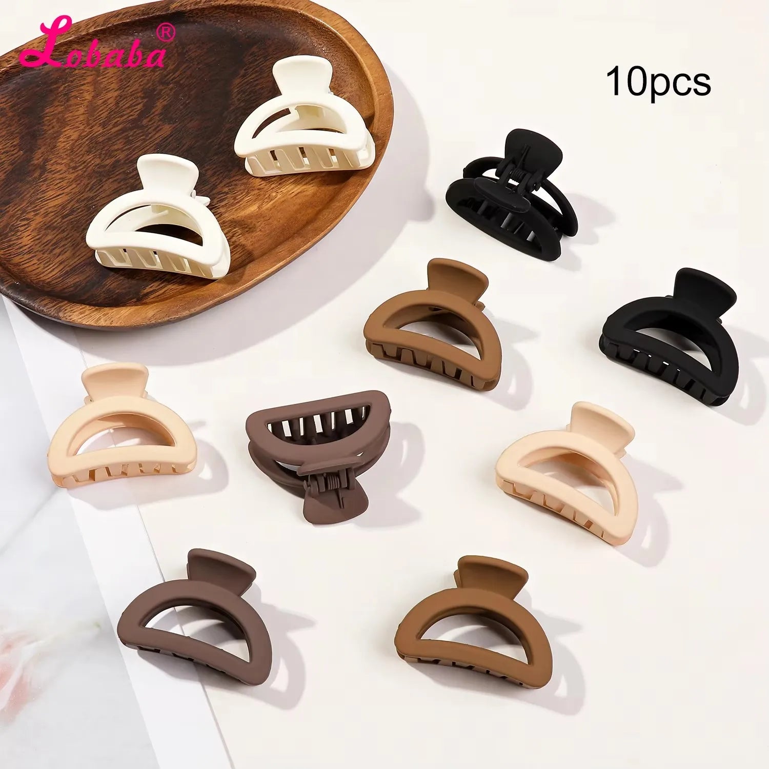 5 Pcs Small Flower Hair Claw Clips for Women Girls,Matte Rectange Jaw Clips,Semicircle Barrettes for Thin Hair