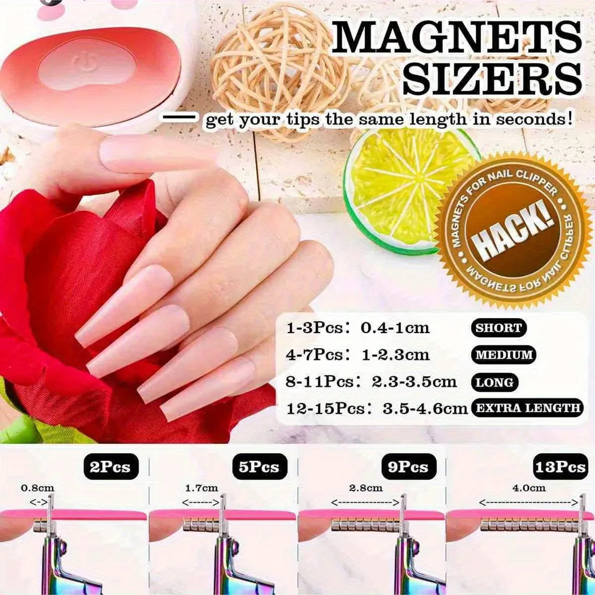 15PCS Powerful Magnet Cylindrical Multi-functional Cat Eye Magnet+3Pcs Stainless Steel Nail Clippers Manicure Set Nail Cuticle