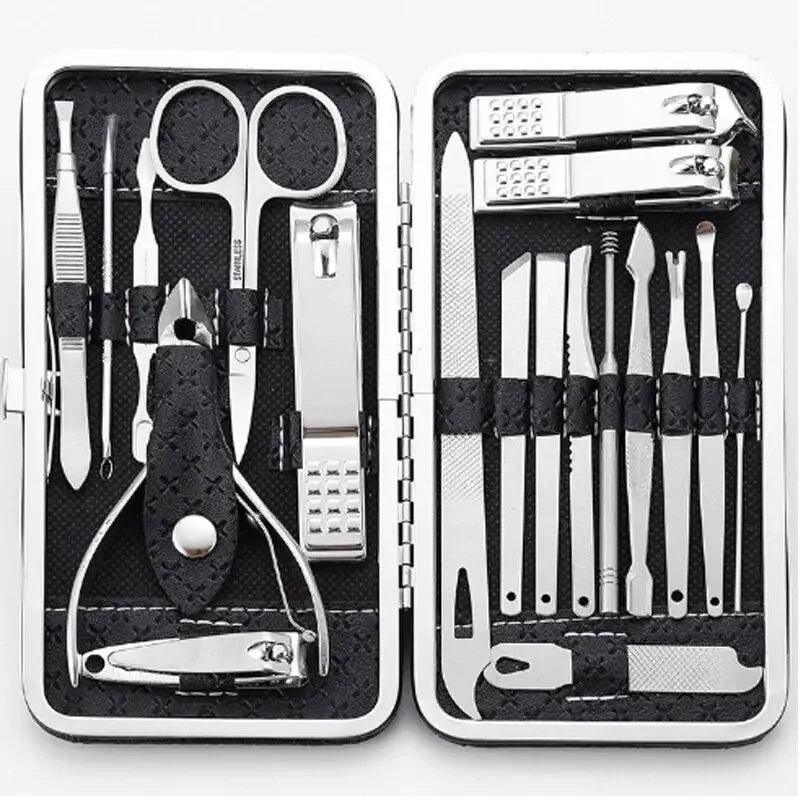 19-Piece Household Nail Clipper Set, Dead Skin & Eyebrow Grooming Kit