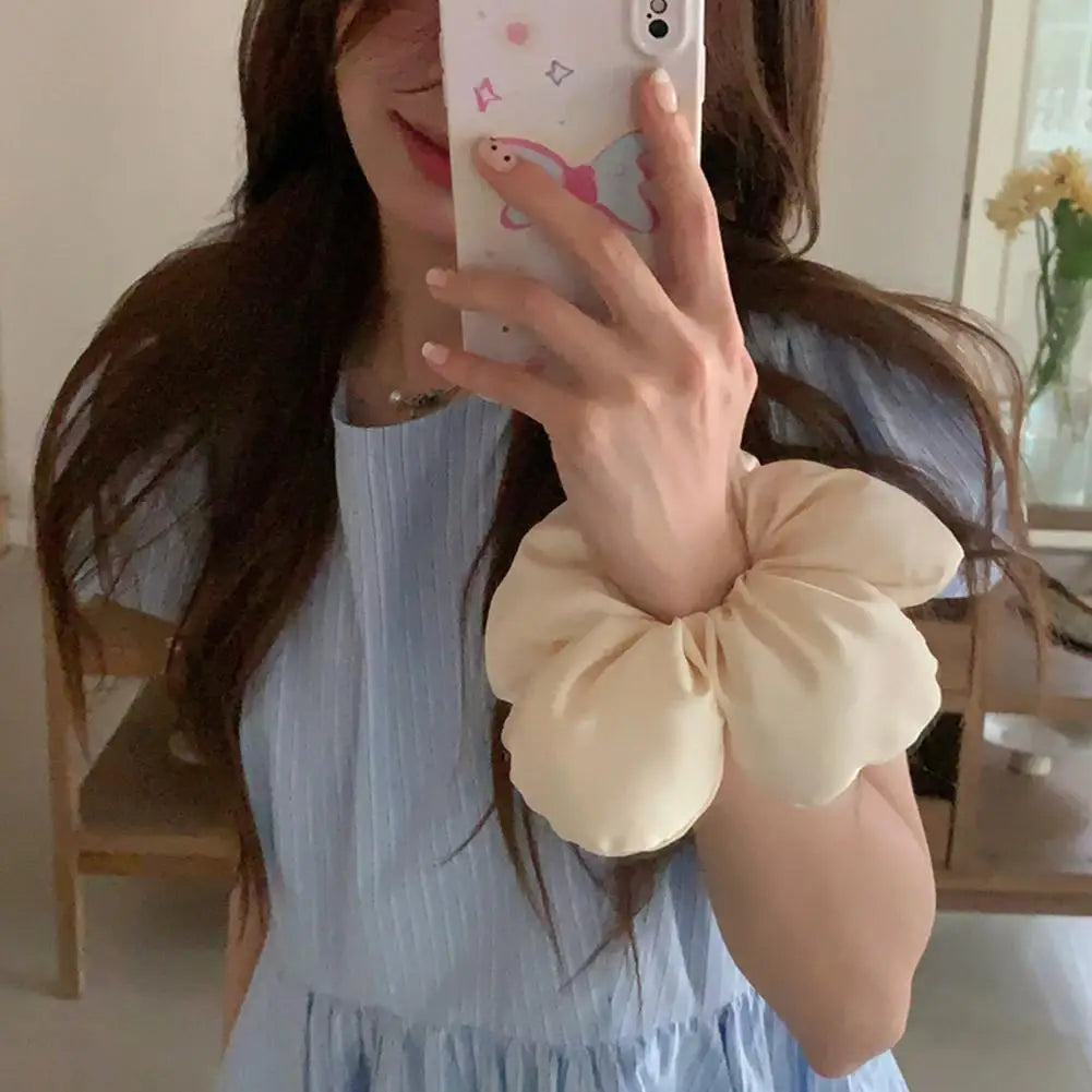 Korean Creative Exaggerated Flower Scrunchie Headdress Women Girl Trendy Design Elastic Hair Band Vacation Hair Accessories