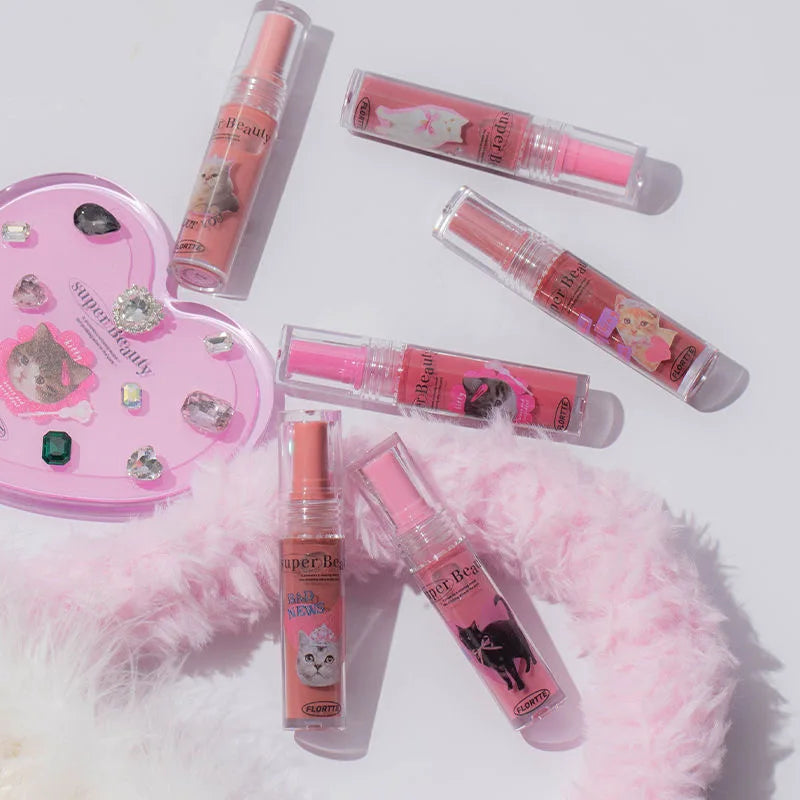 FLORTTE Lip Plumper Gloss Essence Moisturizing Korean Lipstick Lip Oil Lip Glaze Base for dark lips