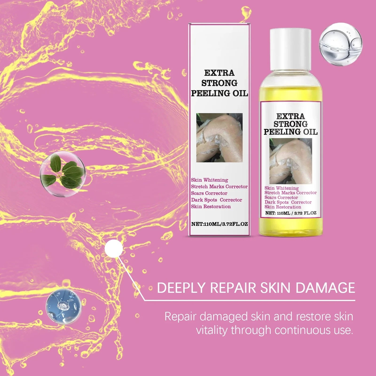 Exfoliating Yellow Skin Oil For Body Skin Moisturizing Nourishing Brightening Firming Moisturizing Massage&Beauty Care Oil 110ml