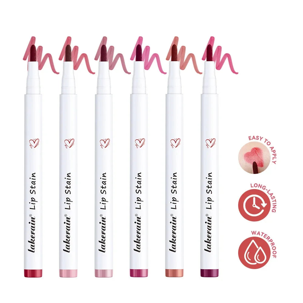 Lip Stain Pencil Liquid Lip Liner Waterproof Plumping Lip Tint Natural Matte Nude Brown Long Lasting Beauty Marker Pen Makeup
