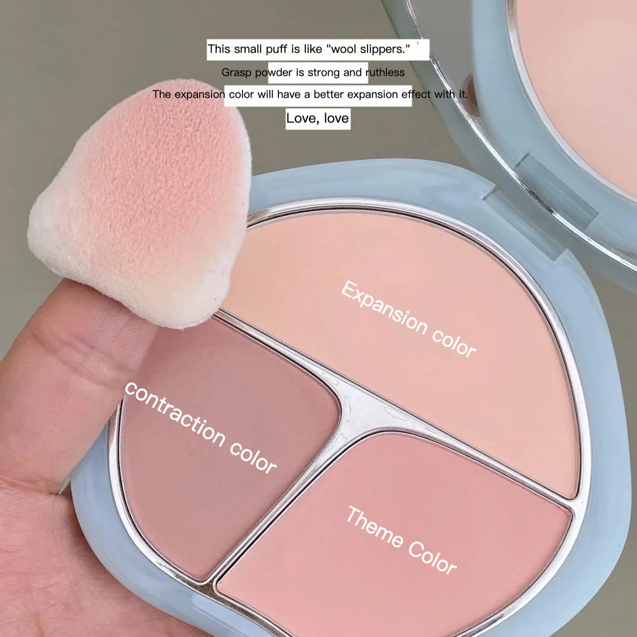 TIMAGE 3 Color Blusher Matte Powder Cheek Blush Natural Brightening Rouge Plate Expansion Color Milk Tea