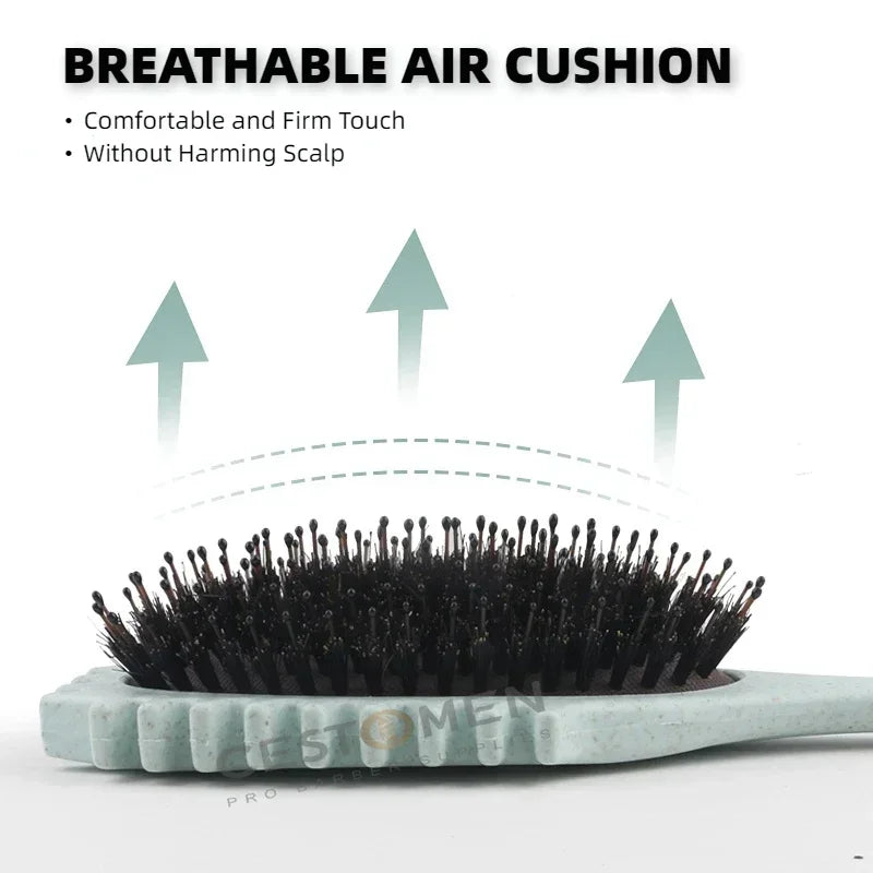 1pcs Curl Styling Tangled Boar Bristle Hair Comb Massage Comb Detangle Hair Styler Shaping Defining Salon Barber Styling Tools