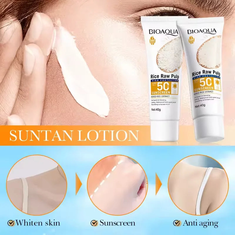 Facial & Body Sunscreen Cream SPF 50+ Body Protector Solar Lotion Long-Lasting Non-Greasy Prevent Sunburn UV Protection Sun Sunblock