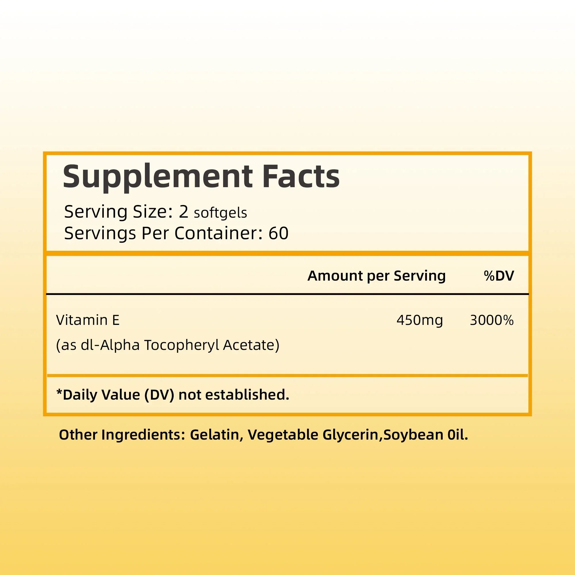 Vitamin E - Promotes Skin, Hair, Nails, Immune and Eye Health, Antioxidant - 120 Capsules