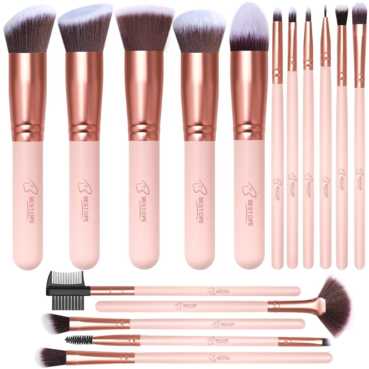 BESTOPE PRO Makeup Brushes Makeup Brush Set - 16 Pcs Premium Synthetic Foundation Concealers Eye Shadows Make Up Brushes set,Eye