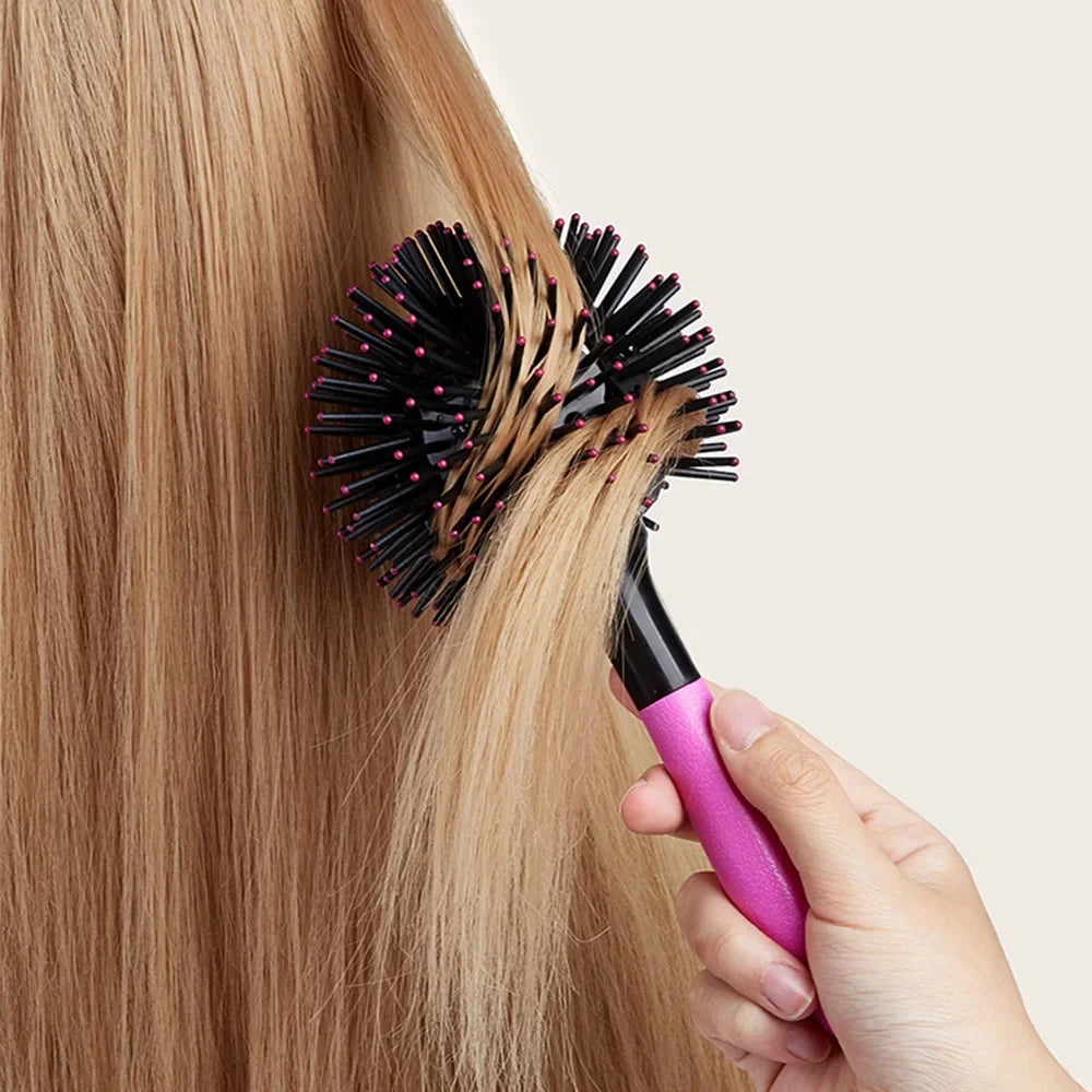 3D Round Hair Brushes Detangling Hairbrush Spherical Ball Brush 360° Round Styling Hair Brush Salon Heat Resistant Hair Combs