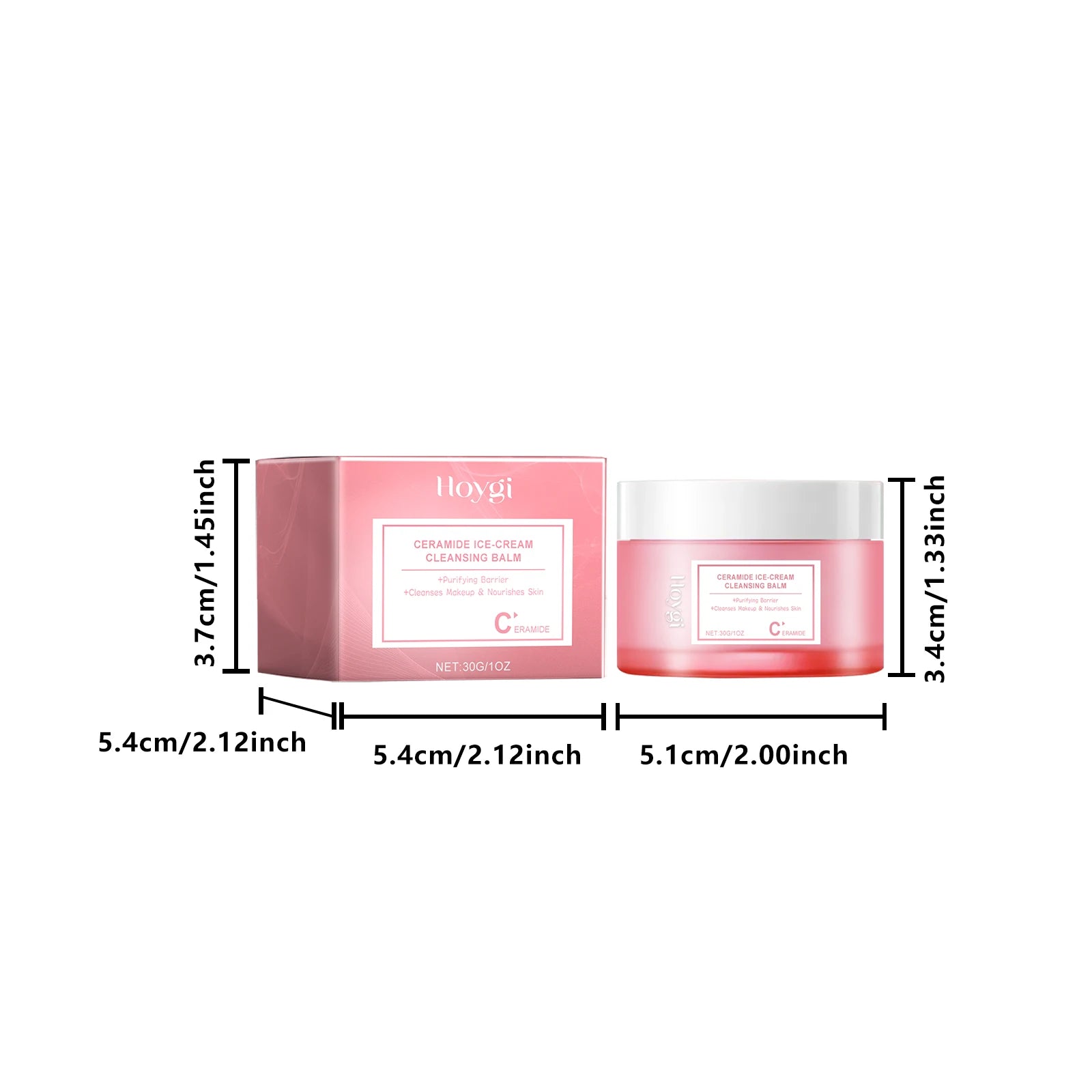 Hoygi Face Makeup Remover Balm Moisturizing Skin No Tight Non-irritating Purifying Pores Shrinking Refreshing Eyes and Lip Clean