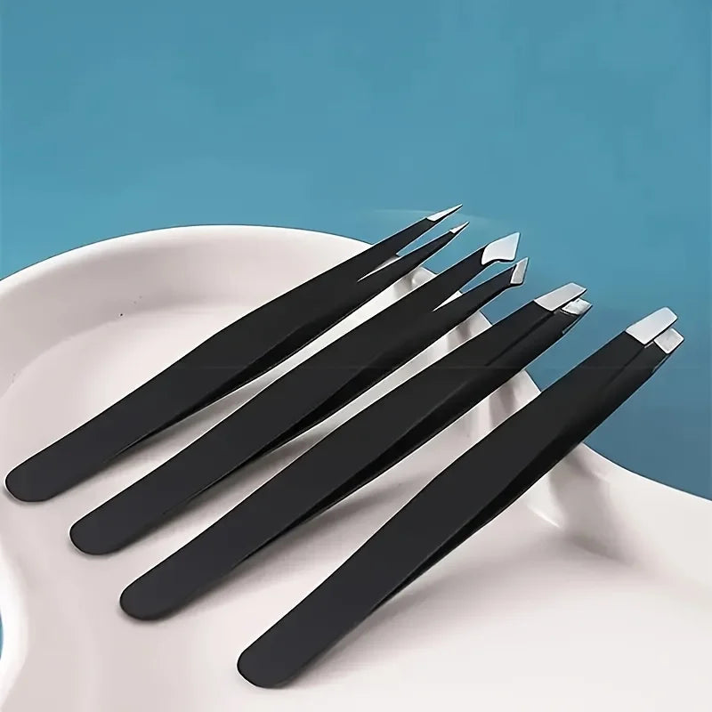 4pcs Professional Tweezers - Perfect For Eyebrow Hair Removal, Beard Pulling And Inward Growing Hair, Suitable For all