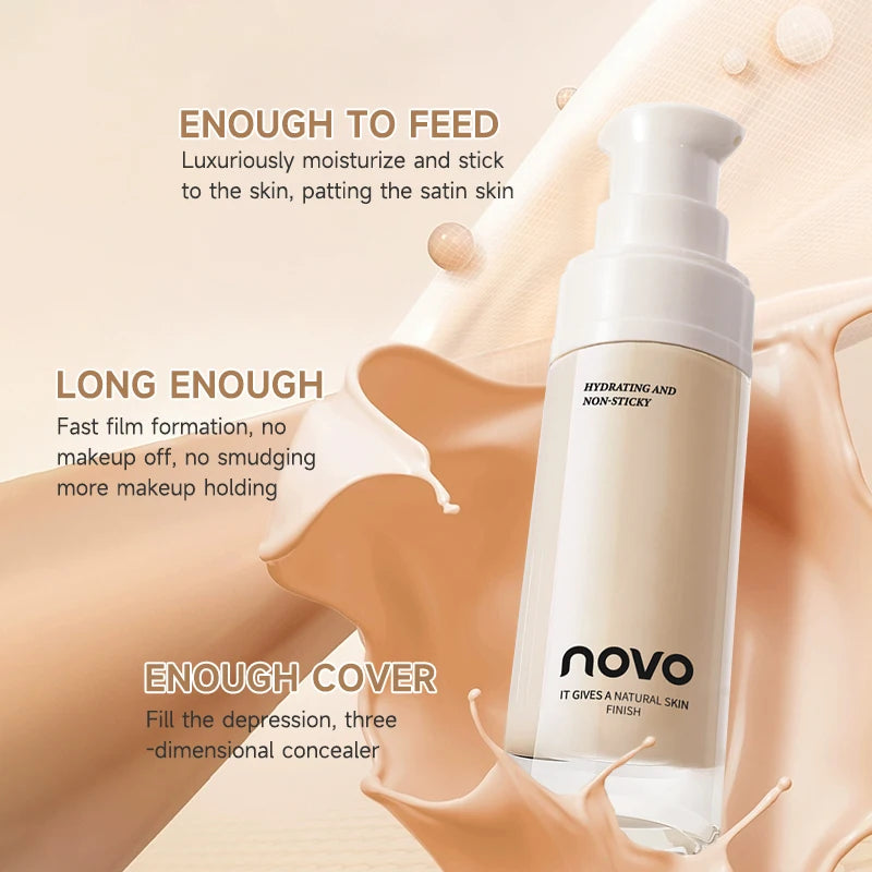 Hyaluronate Liquid Foundation,Long-Lasting Concealer Bb Cream,Vitamin E Nourishing,Water-Resistan,Buildabl,Improves Uneven Skin