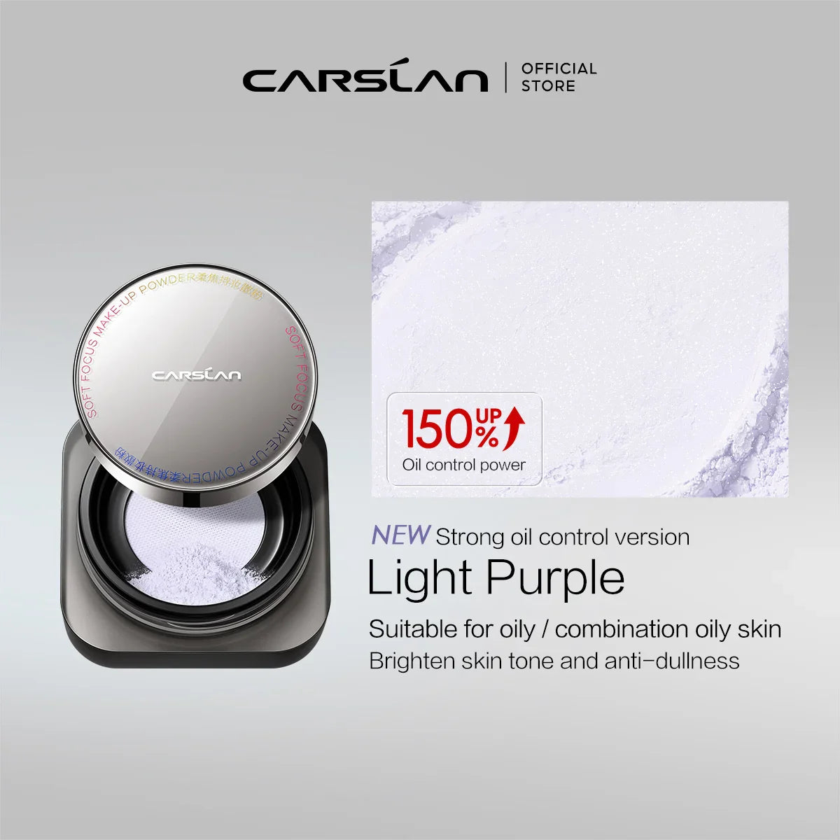 CARSLAN Black Magnetic Translucent Loose Setting Powder Makeup Waterproof Long Lasting Matte Oil Control Finishing Face Powder