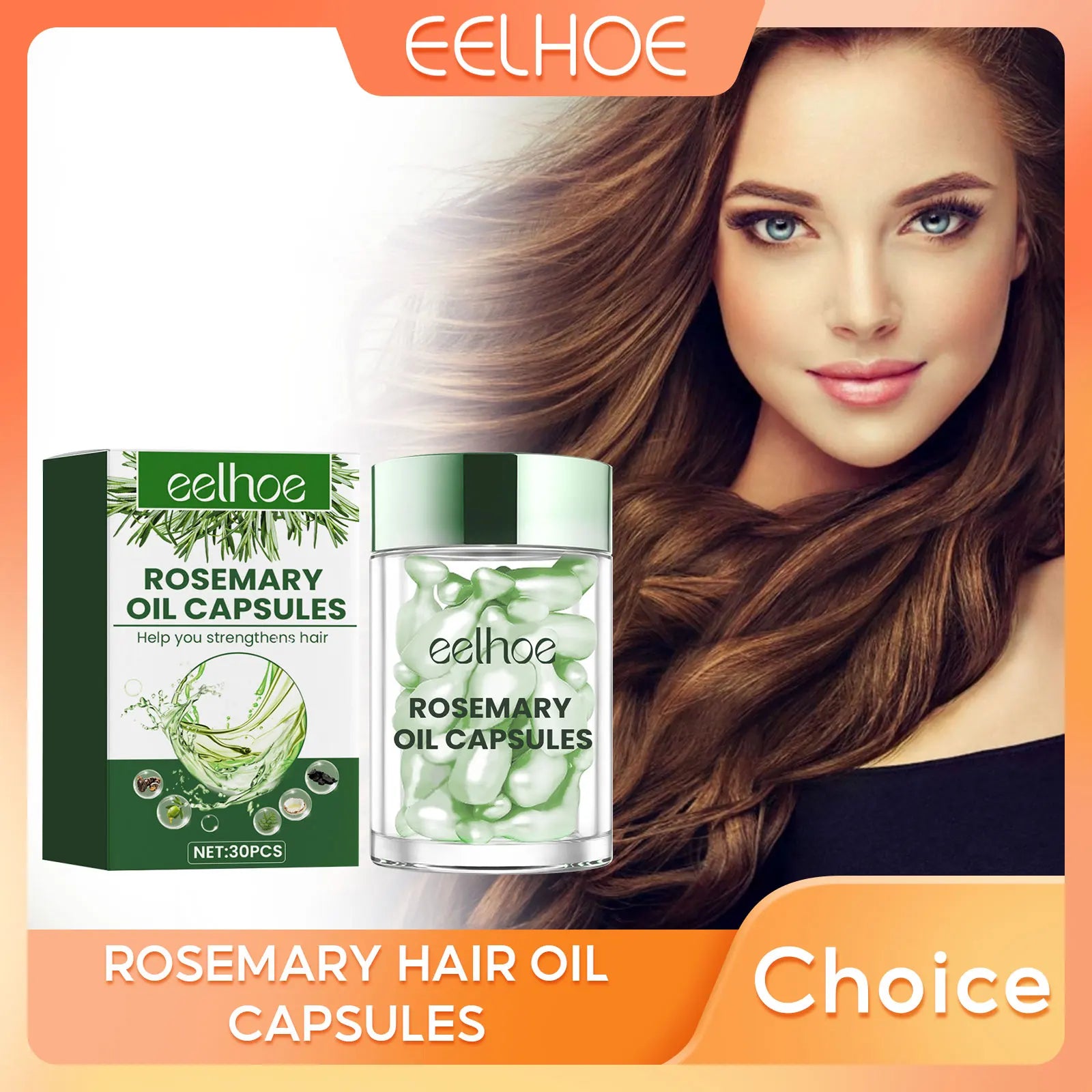 Rosemary Hair Essential Oil Capsule Nourishing Anti Hair Loss Treatment Dry Scalp Repair Damaged Smoothing Silky Serum Capsules