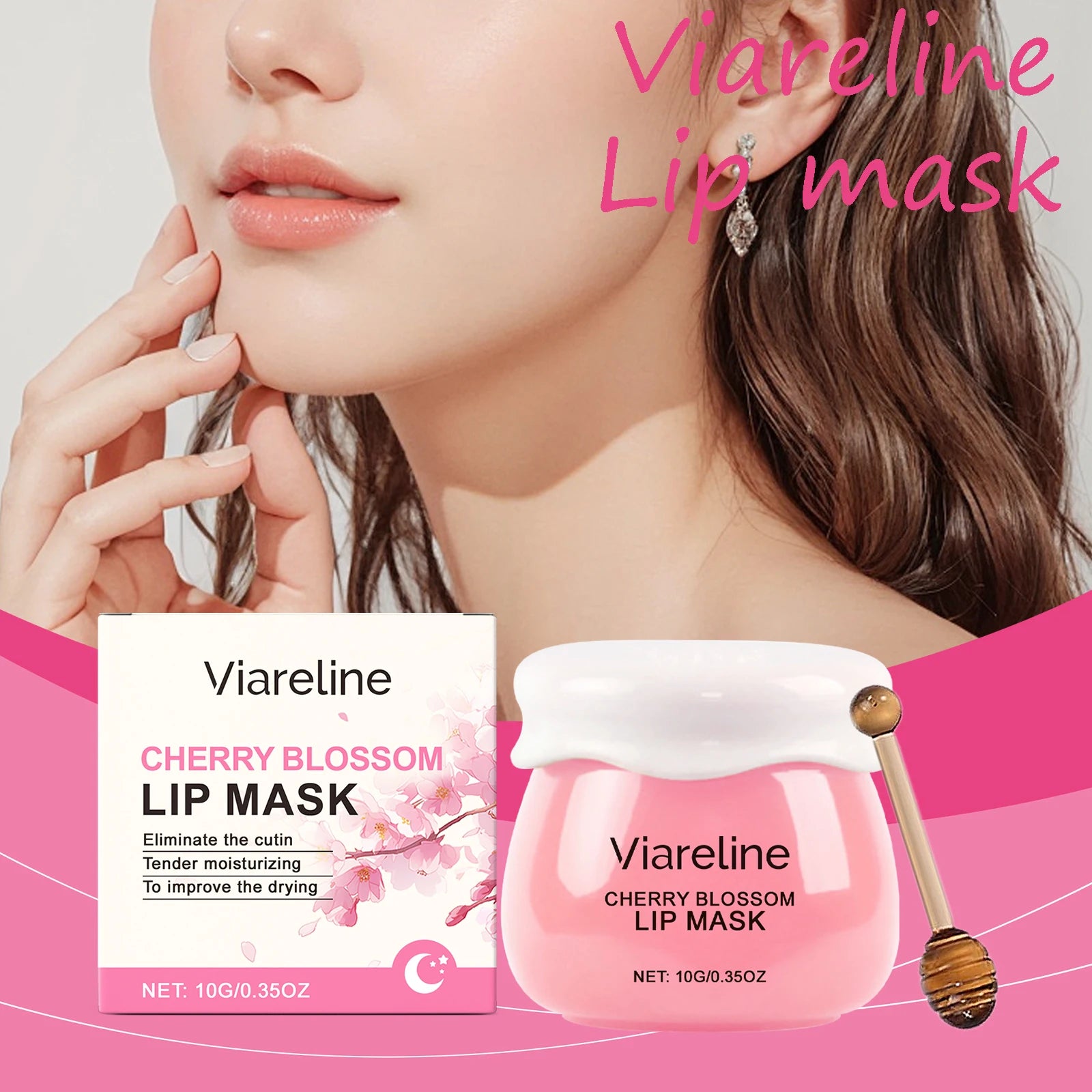 Cherry Blossom Lip Mask Lasting Moisturizing Remove Dead Skin Fade Lip Lines Enhance Gloss Smoothing Exfoliating Lip Mask