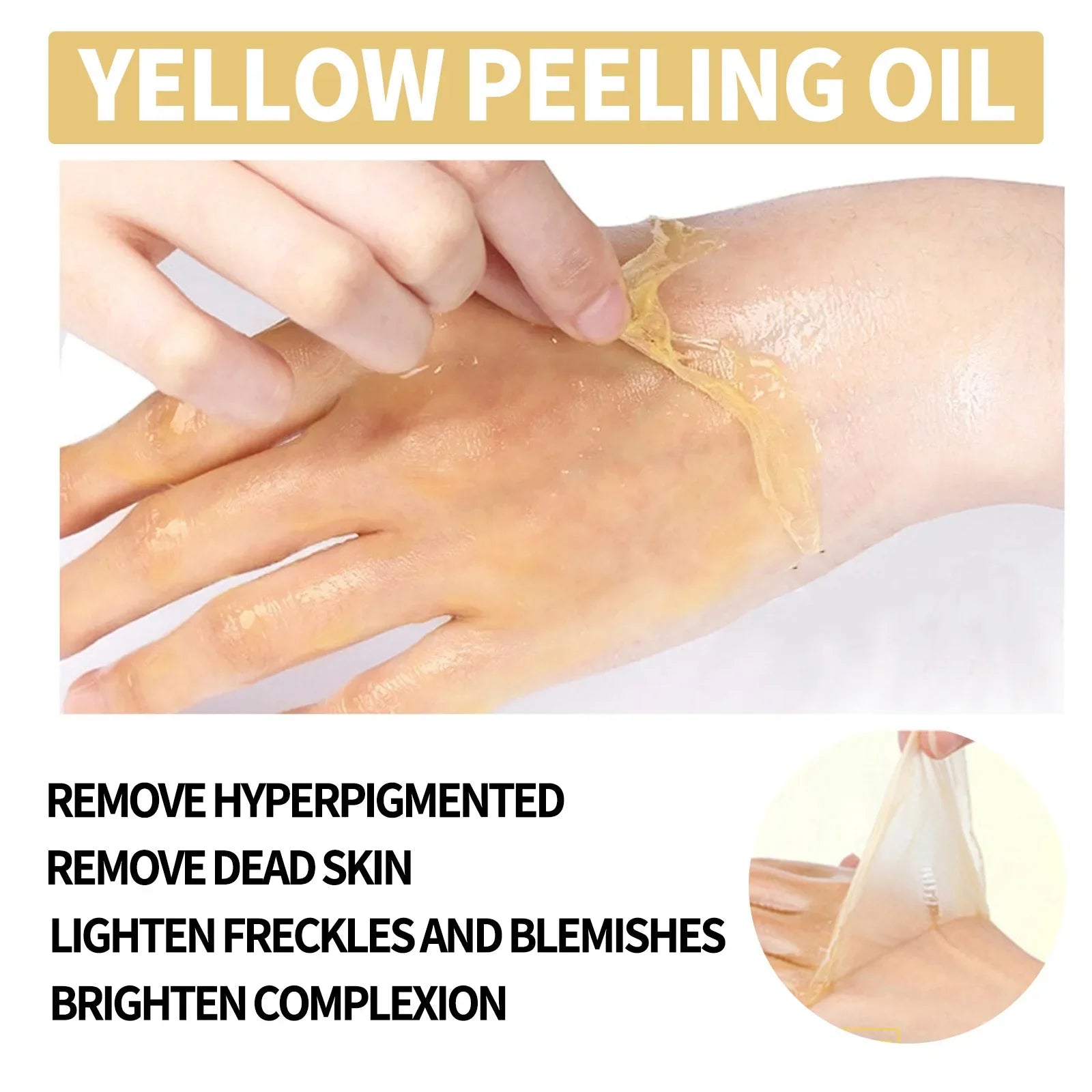 Yellow Peeling Oil Dark Skin Bleaching Remove Arm Knee Legs Melanin Exfoliating Body Scrub Brighten Dead Skin Care Whiten Serum