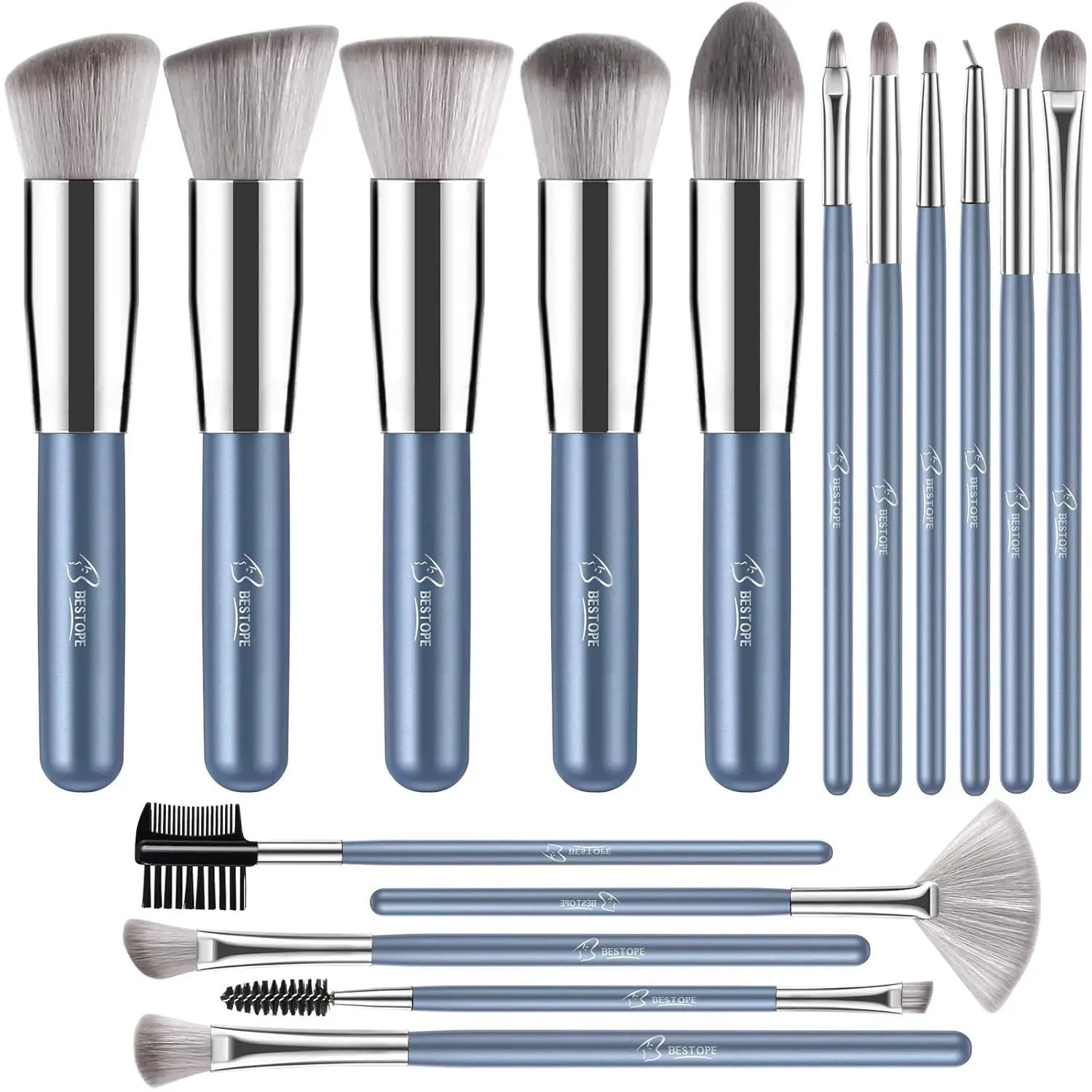 BESTOPE PRO Makeup Brushes Makeup Brush Set - 16 Pcs Premium Synthetic Foundation Concealers Eye Shadows Make Up Brushes set,Eye