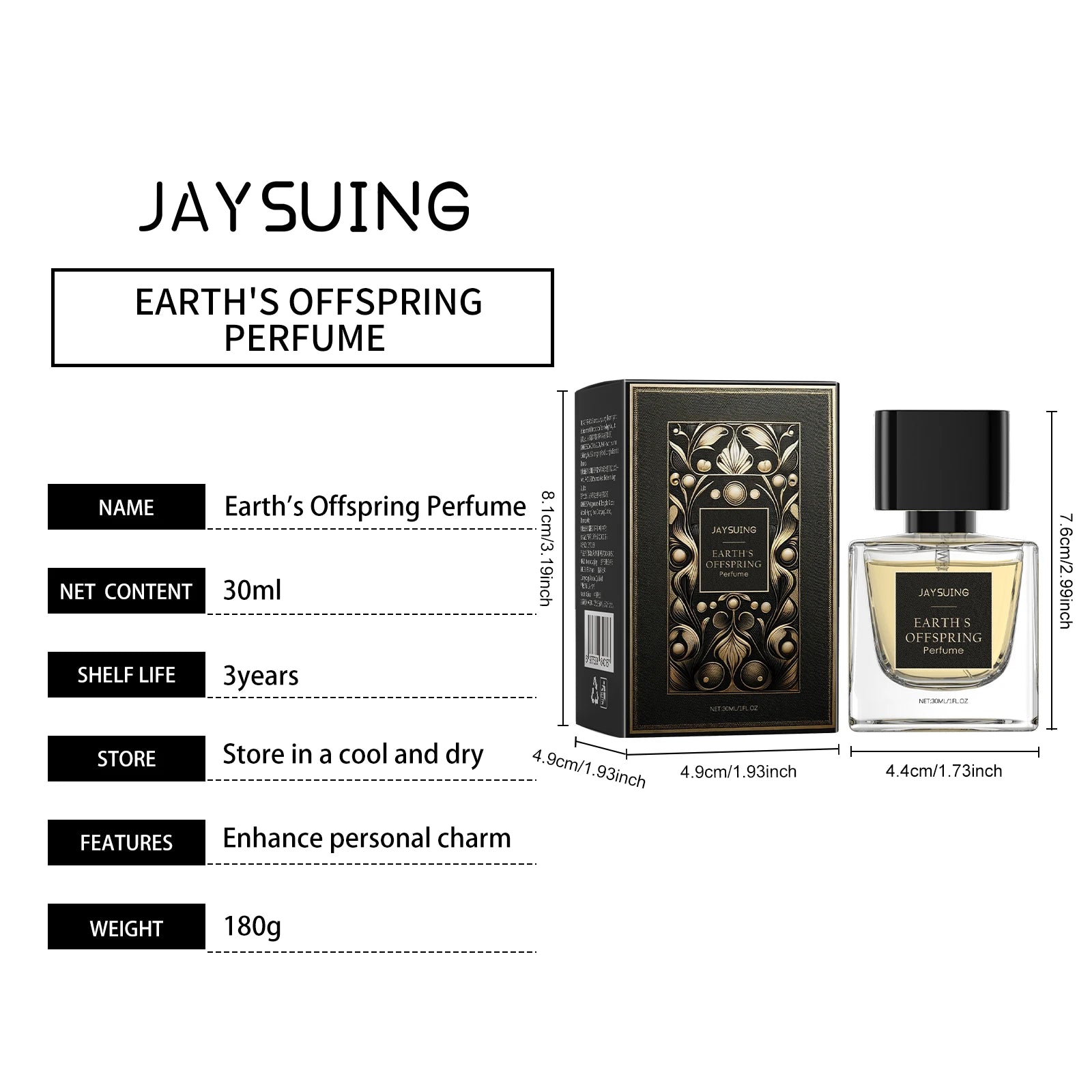 Jaysuing 30ml Men Charming Daily Perfume Refreshing Gentleman Scent Long-Lasting Fragrance Boosts Confidence Body Spray