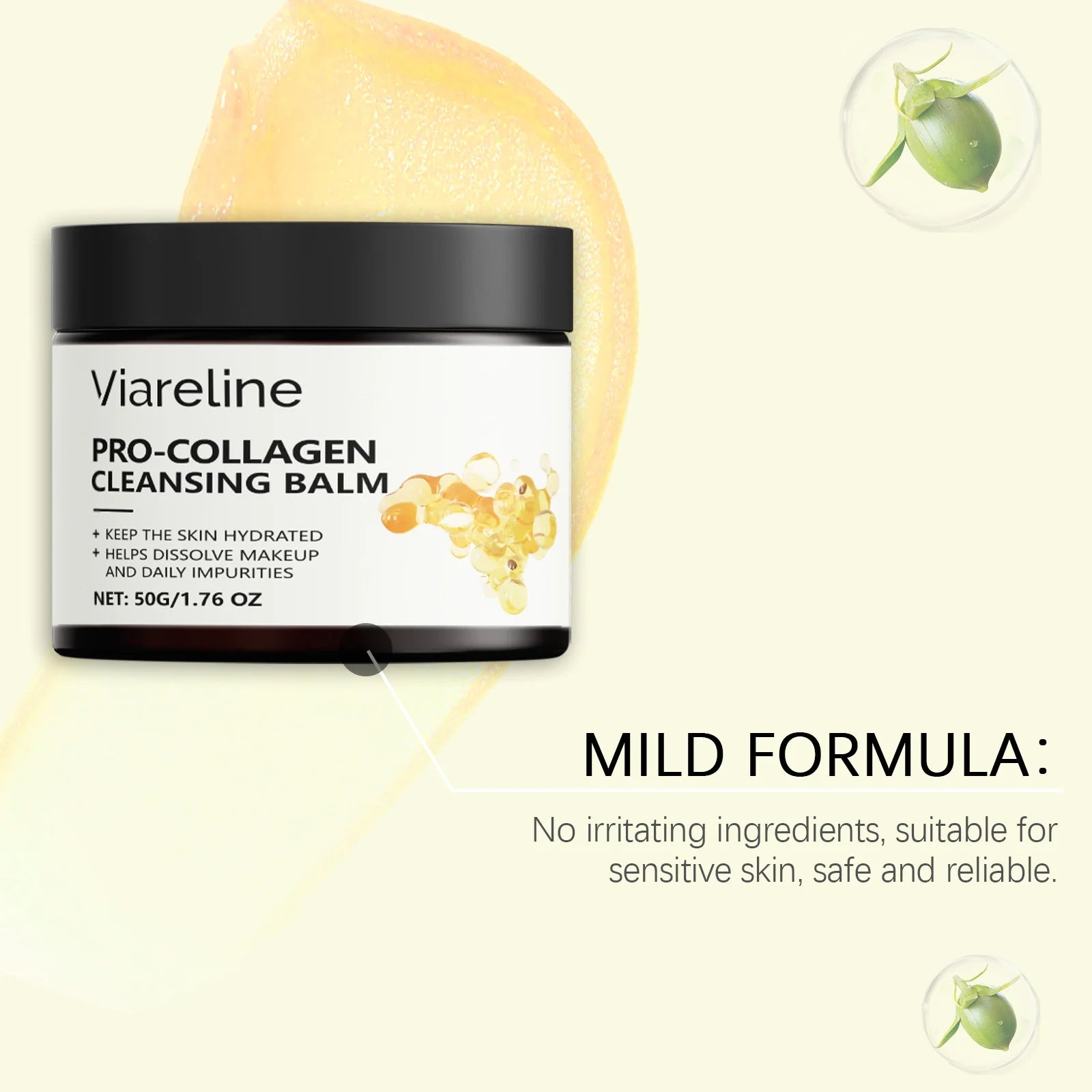 Collagen Face Makeup Remove Cream Gentle Cleaning Non-irritating Quick Dissolve Makeup Refreshing Oil Control Face Makeup Remove