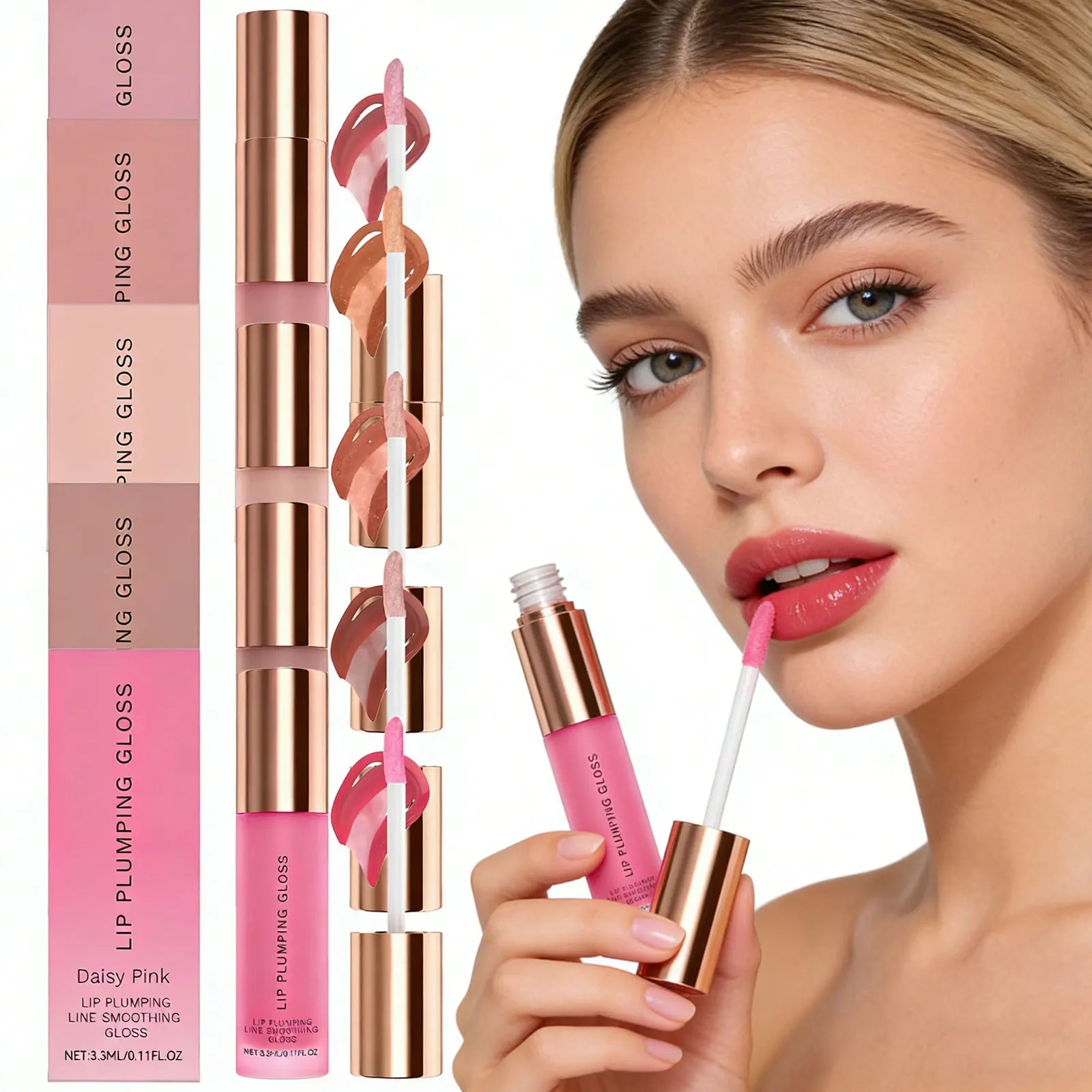 Hydrating High Shine Plumping Lip Gloss - Crystal Oil Clear Moisturizing Non-Sticky Liquid Lipstick for Long-Lasting Lip Care