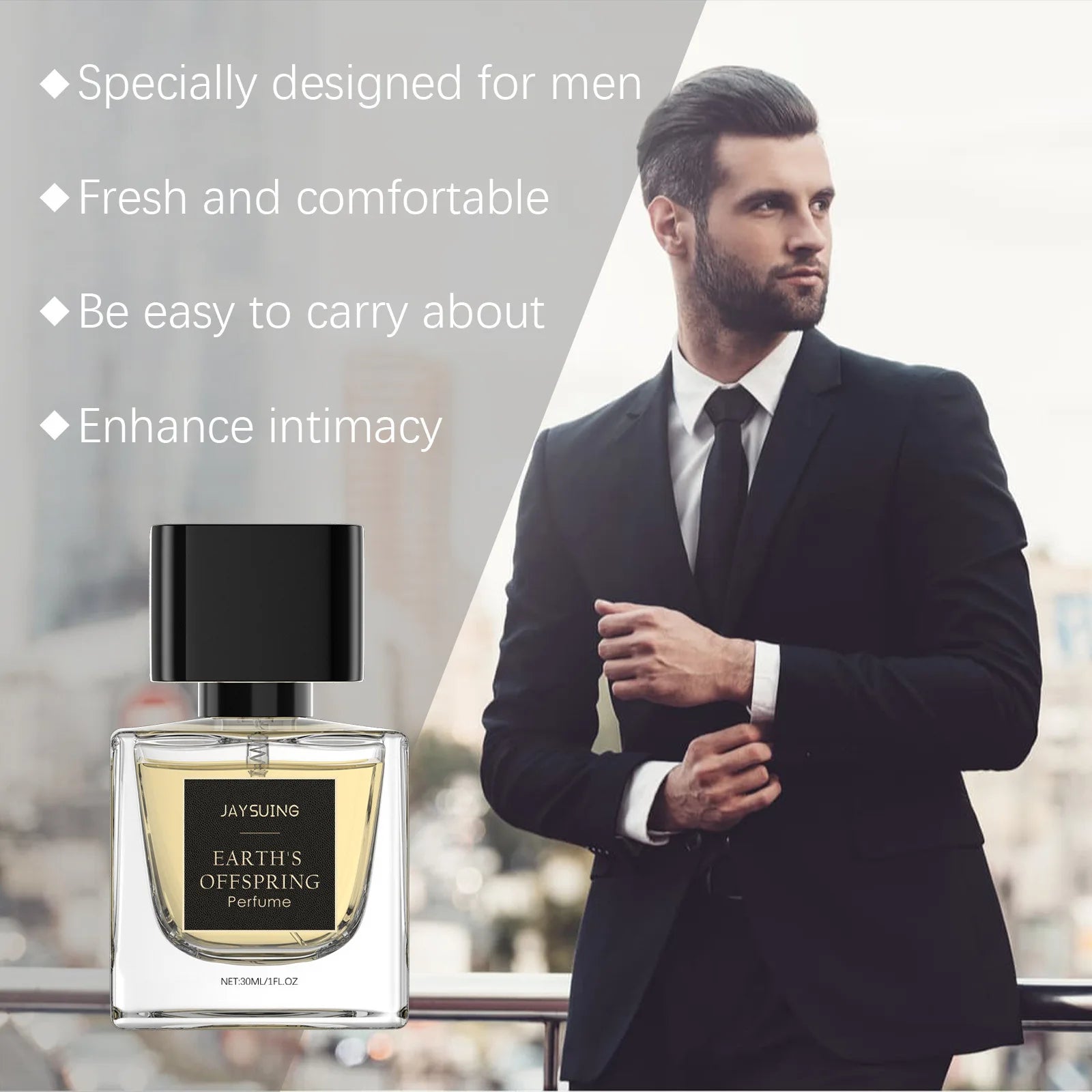 Jaysuing 30ml Men Charming Daily Perfume Refreshing Gentleman Scent Long-Lasting Fragrance Boosts Confidence Body Spray