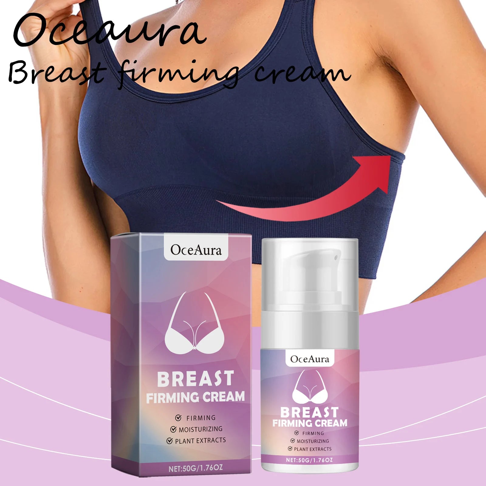 Oceaura Breast Firming Cream Nourishing Reduce Sagging Anti-wrinkle Lifting Quick Absorbed Massage Tightening Breast Lotion