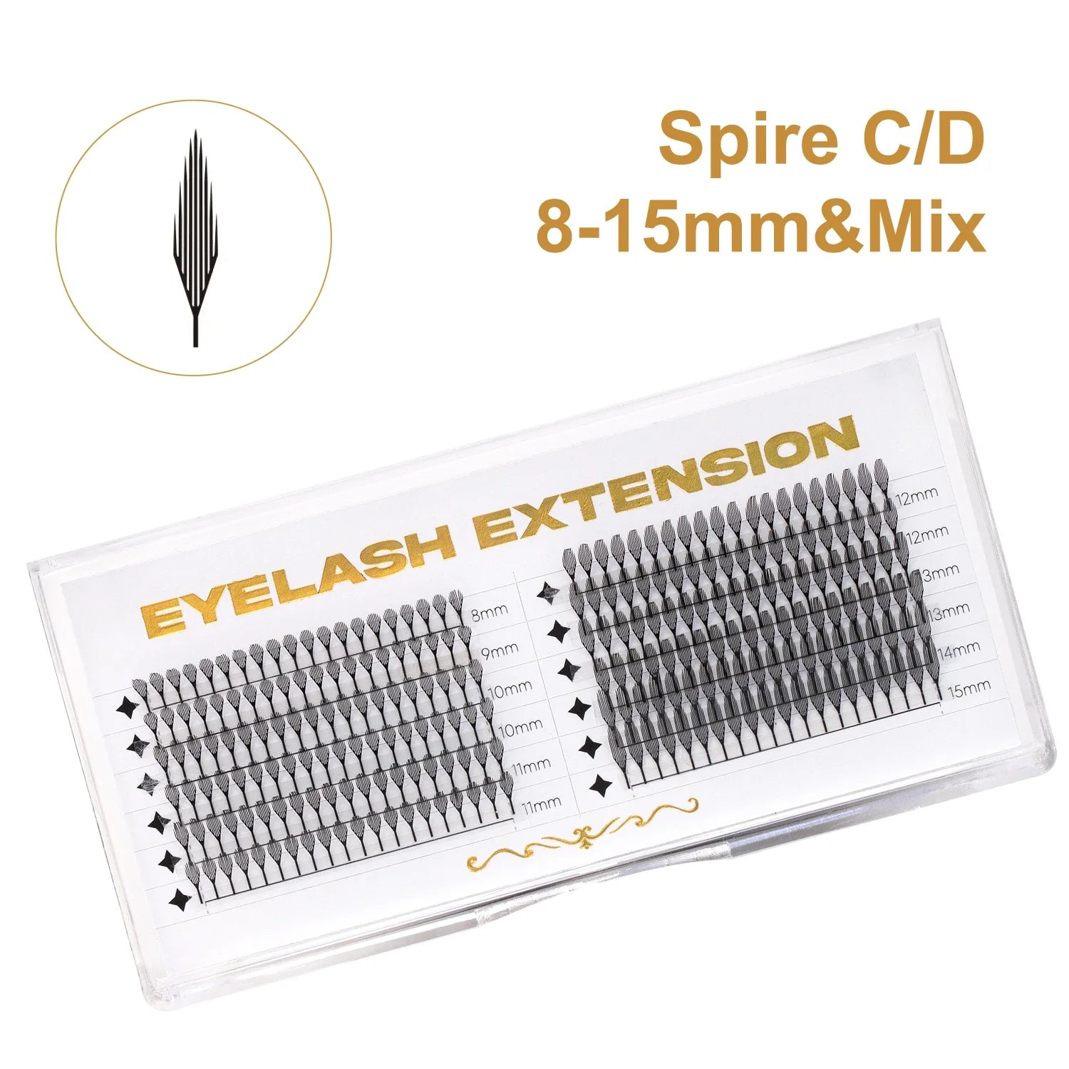 RUJADE Feather Shape Premade Fan Lashes Comic Spire Eyelashes Automatic Flowering Russian Volume Eyelash Extension Fairy Lashes