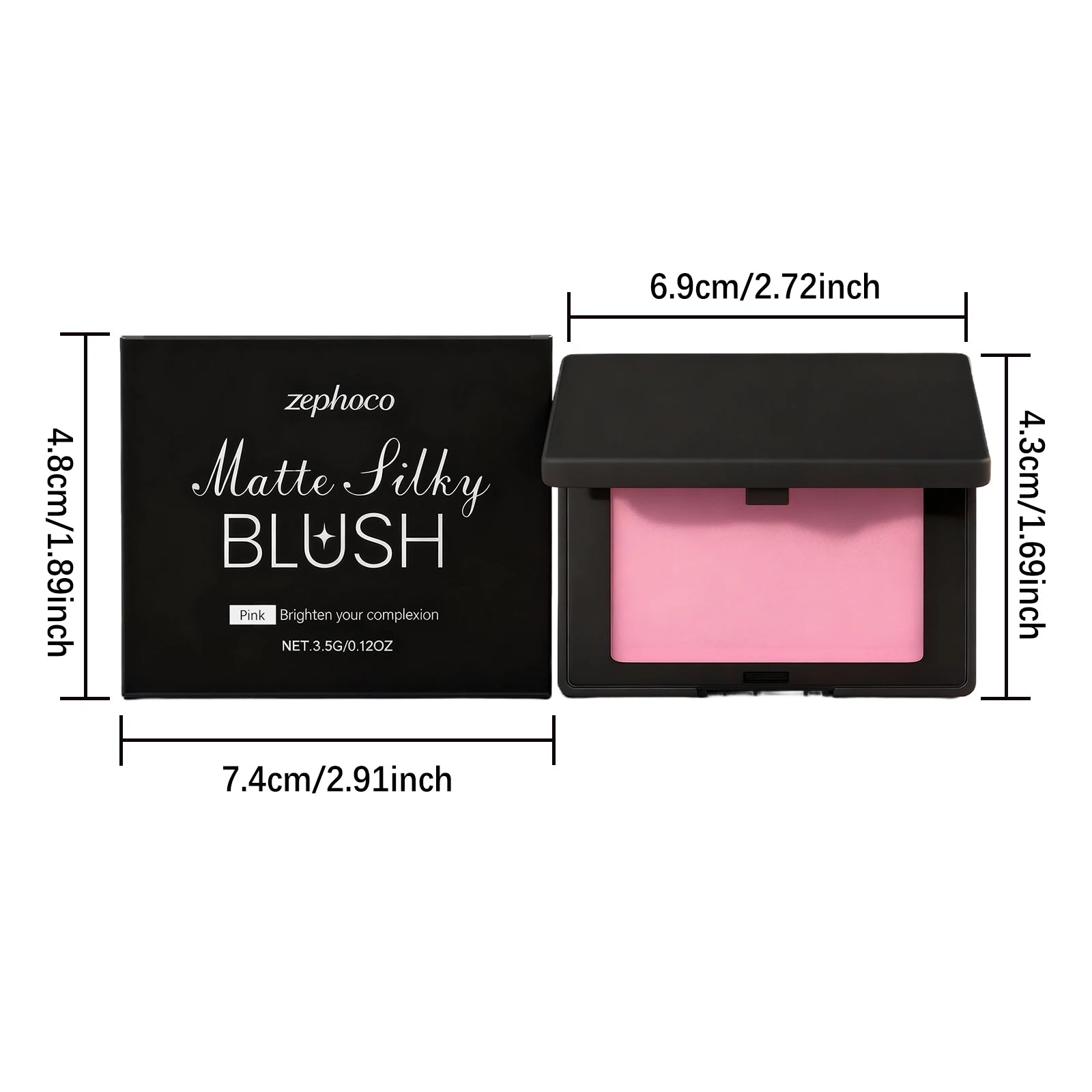 Multi Color Matte Silky Blush Waterproof Lasting Color Cheek Makeup Easy to Apply No Fly Away Sweatproof Makeup Blush for Daily