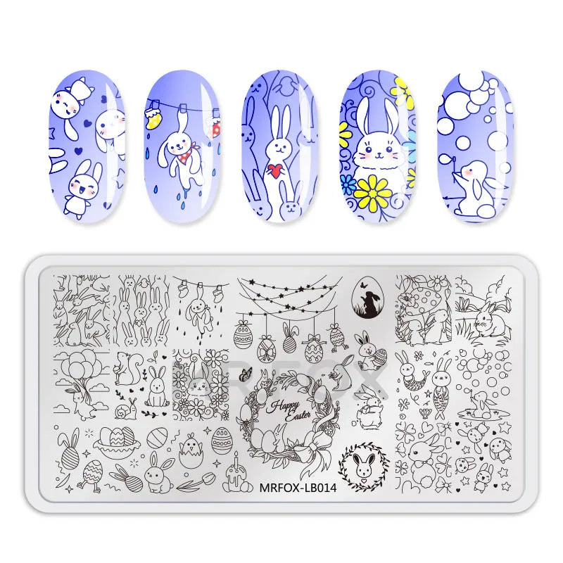 1PCS Blue Ocean Animal Nail Art Stamping Plates Fish Image Stencils for Nails Stamp Tools Manicure Template