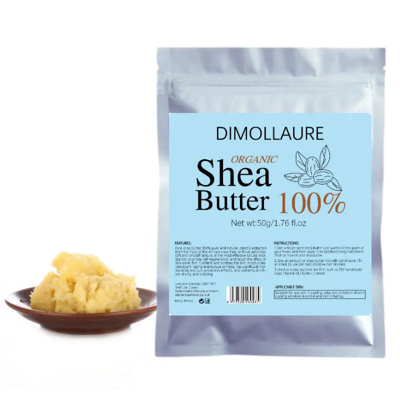 Dimollaure 50g Natural Organic Unrefined Shea Butter Maternity Stretch Marks Repair Body Massage Skin Care Smooth Cosmetics Raw