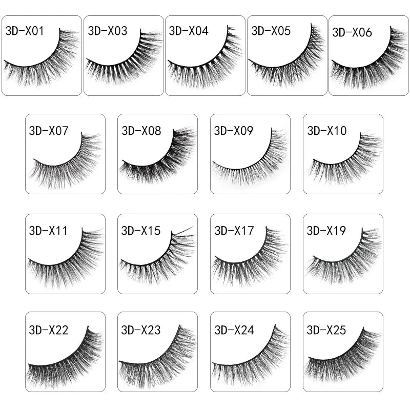 SHIDISHANGPIN 3 pairs 29 styles 3D Faux Mink Hair Soft False Eyelashes Fluffy Wispy Thick Lashes Handmade Lash Eye Makeup Tools